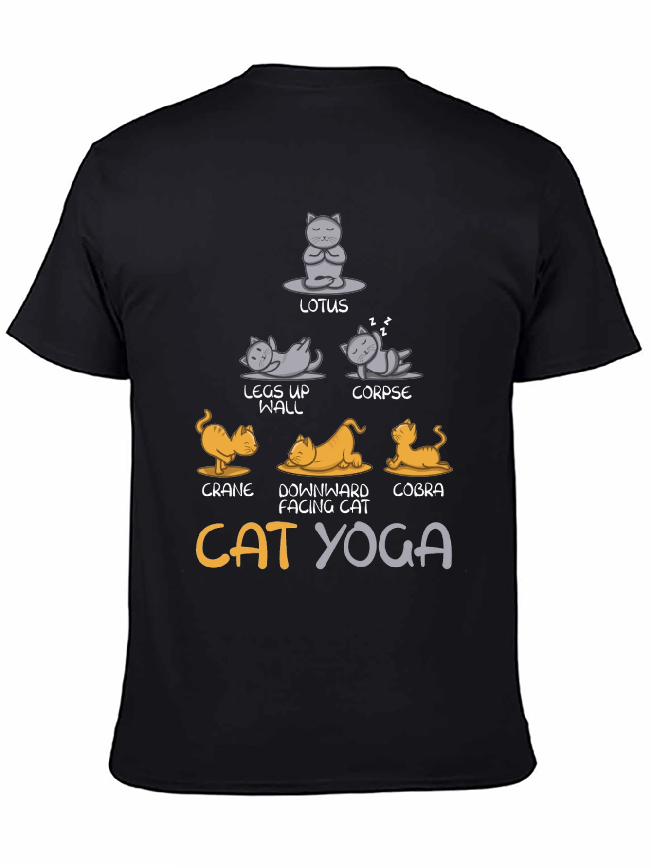 Cat Yoga T-Shirt - Lotus Cobra Crane Poses