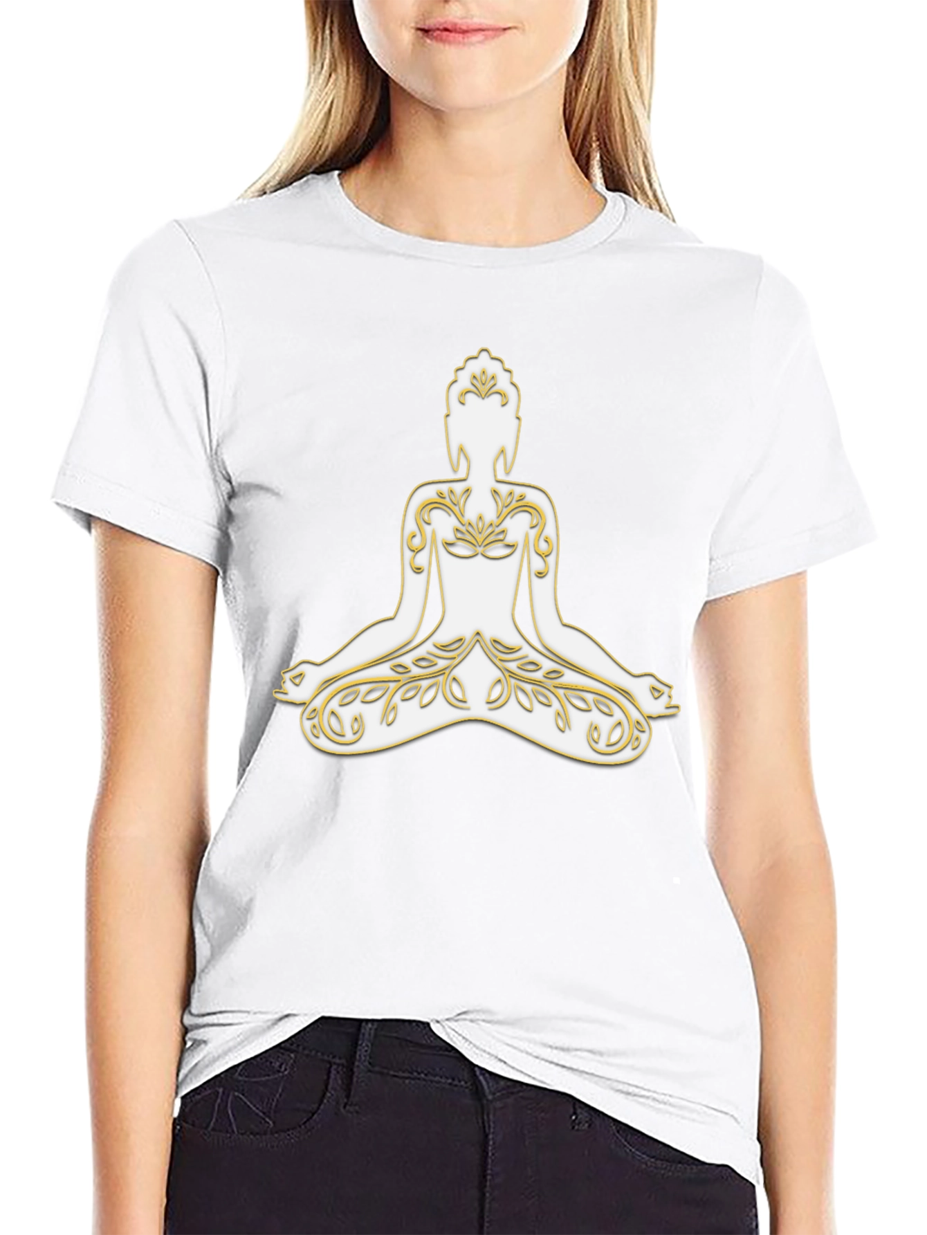 Meditative Buddha Graphic Tee - Black