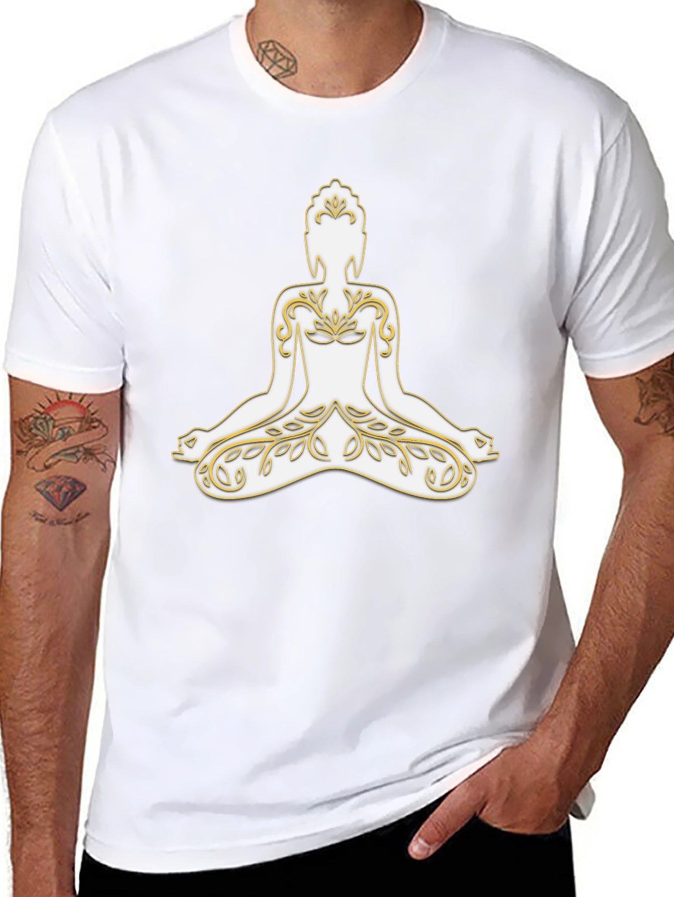 Meditative Buddha Graphic Tee - Black