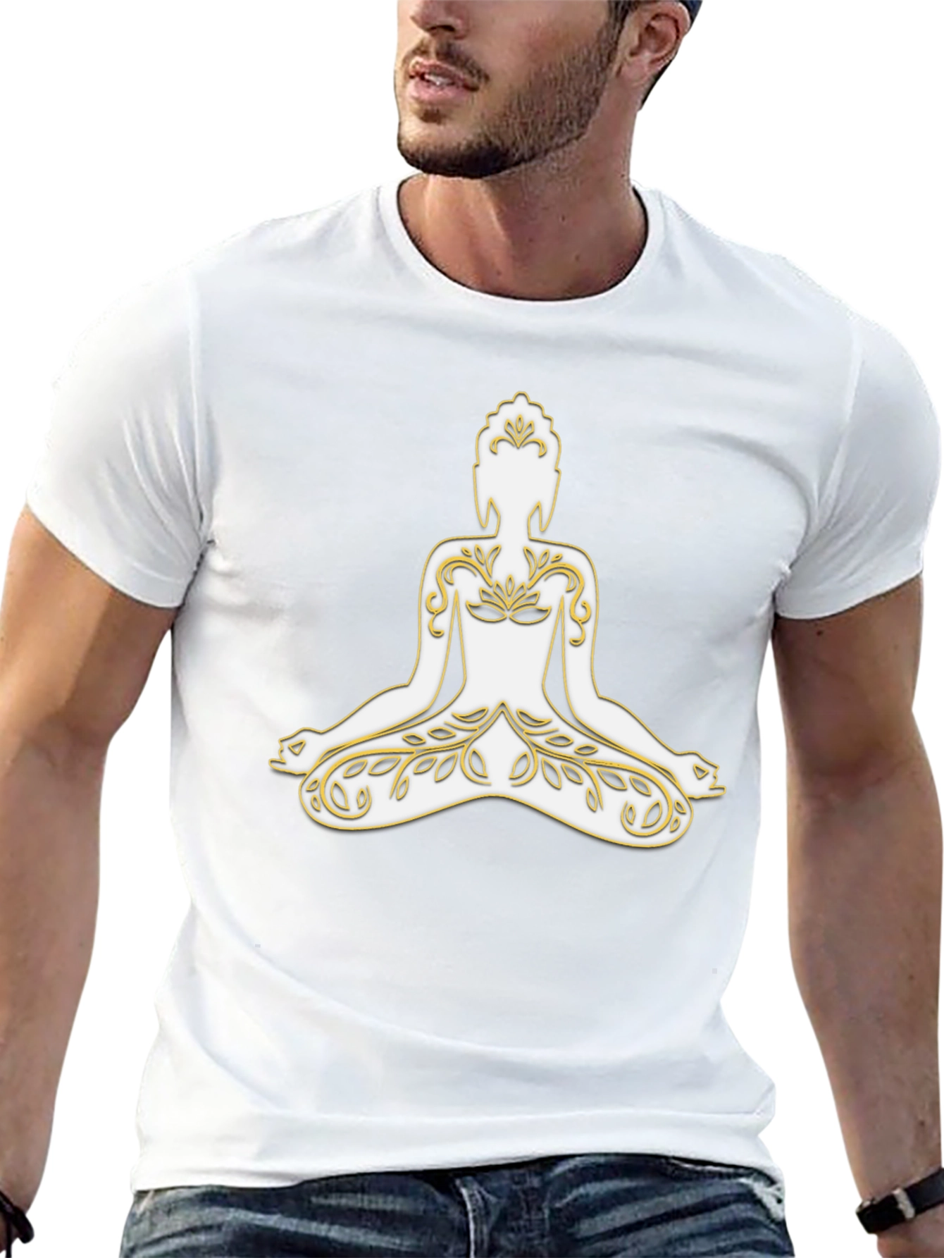 Meditative Buddha Graphic Tee - Black