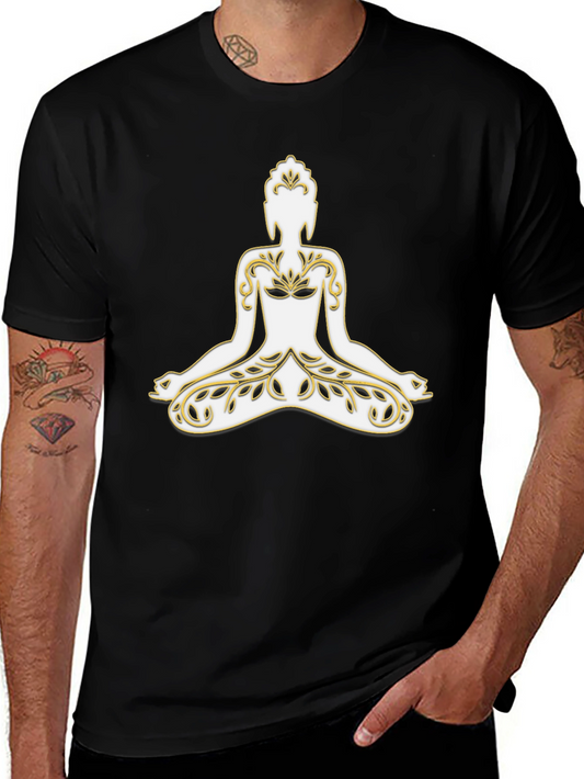 Meditative Buddha Graphic Tee - Black