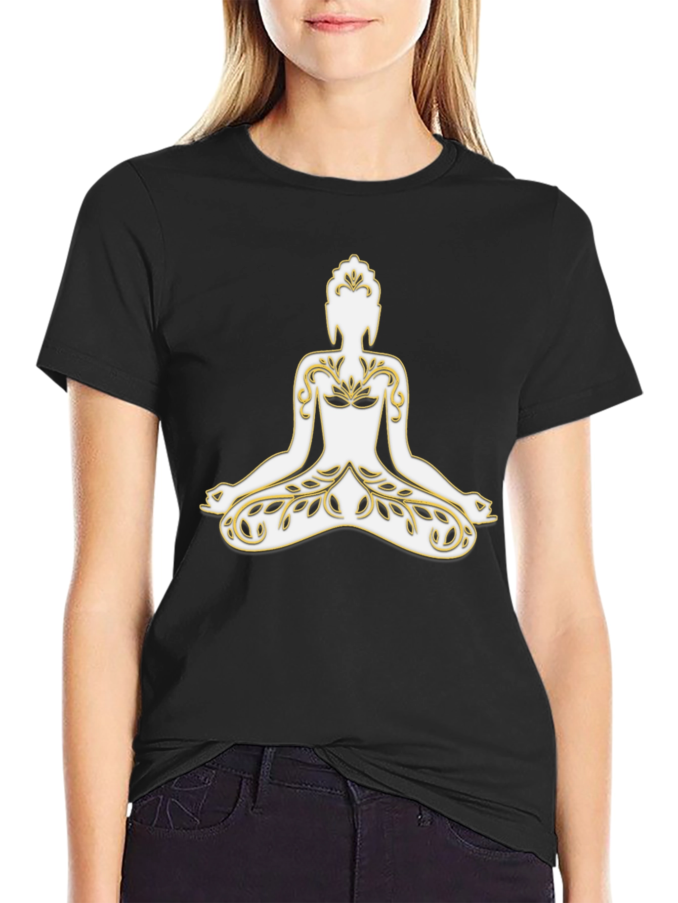 Meditative Buddha Graphic Tee - Black