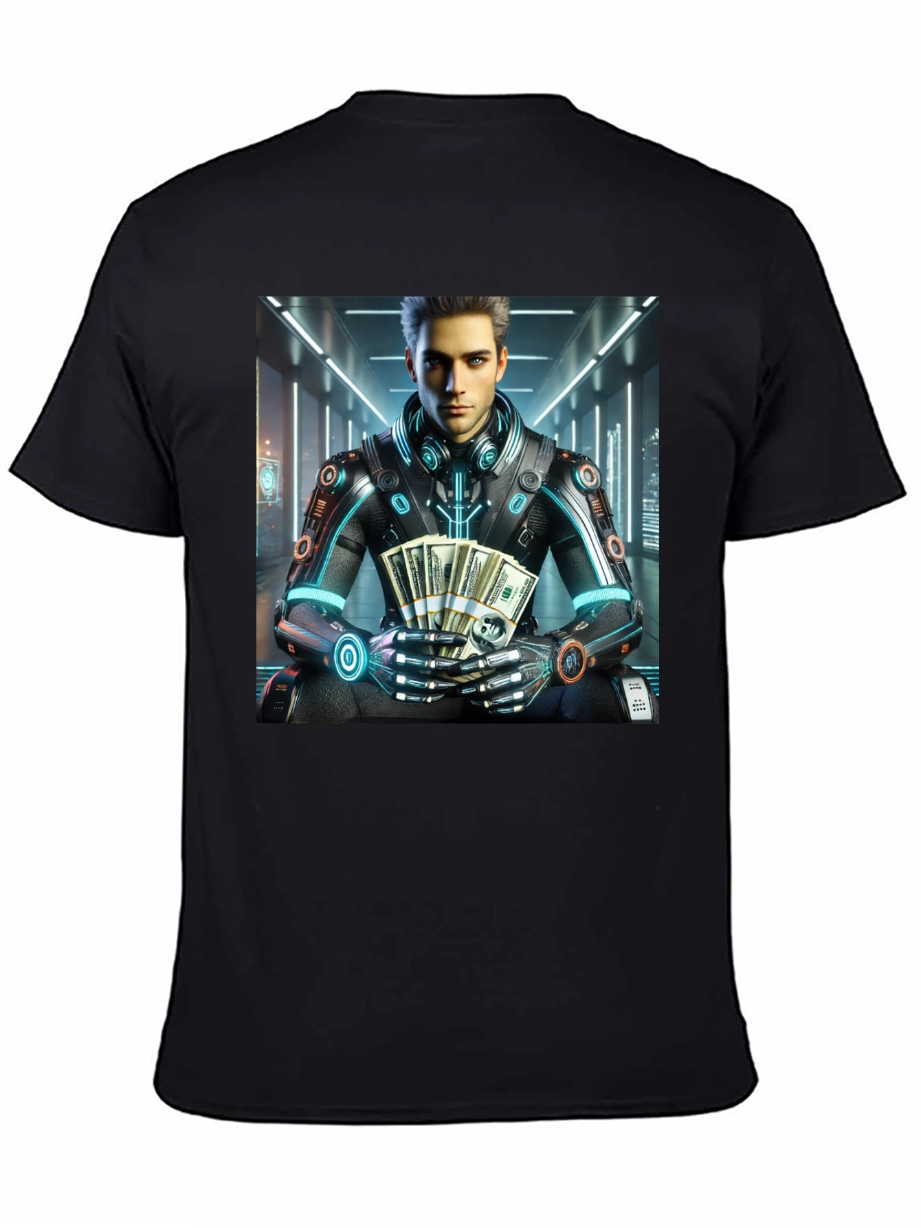 Cyberpunk Rich Guy T-Shirt - Futuristic Style