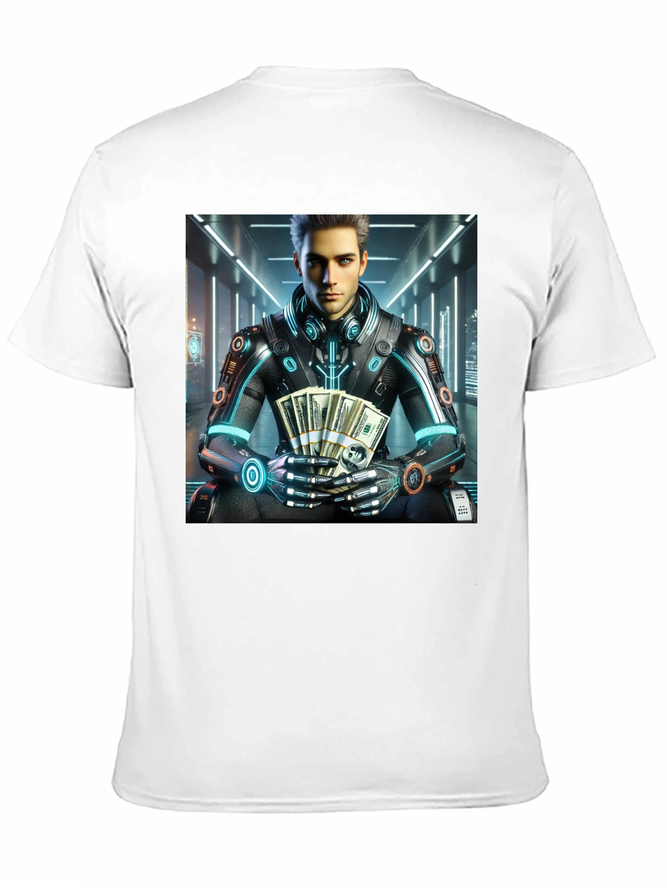 Cyberpunk Rich Guy T-Shirt - Futuristic Style