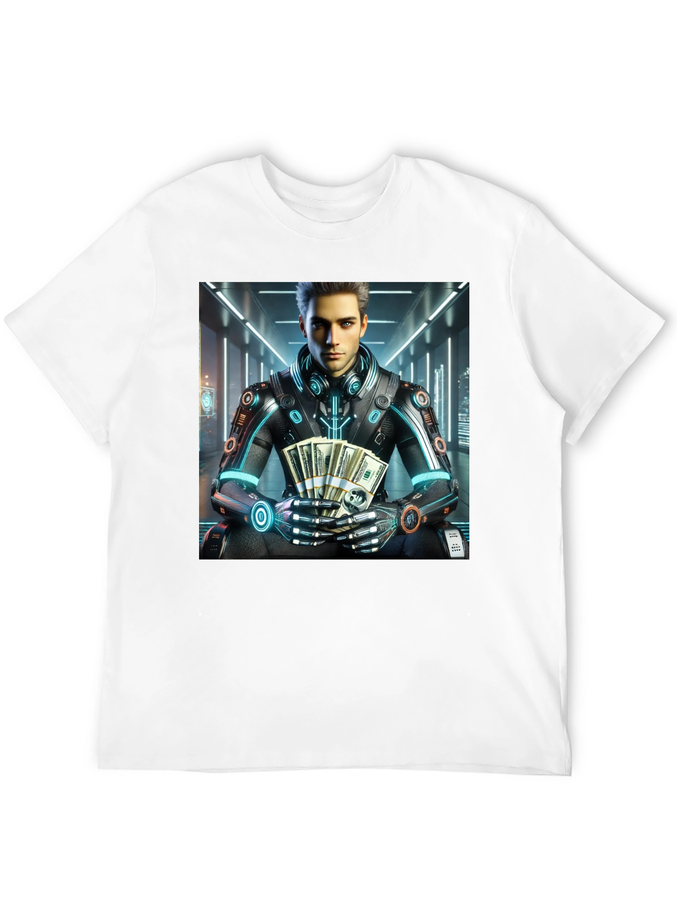 Cyberpunk Rich Guy T-Shirt - Futuristic Style
