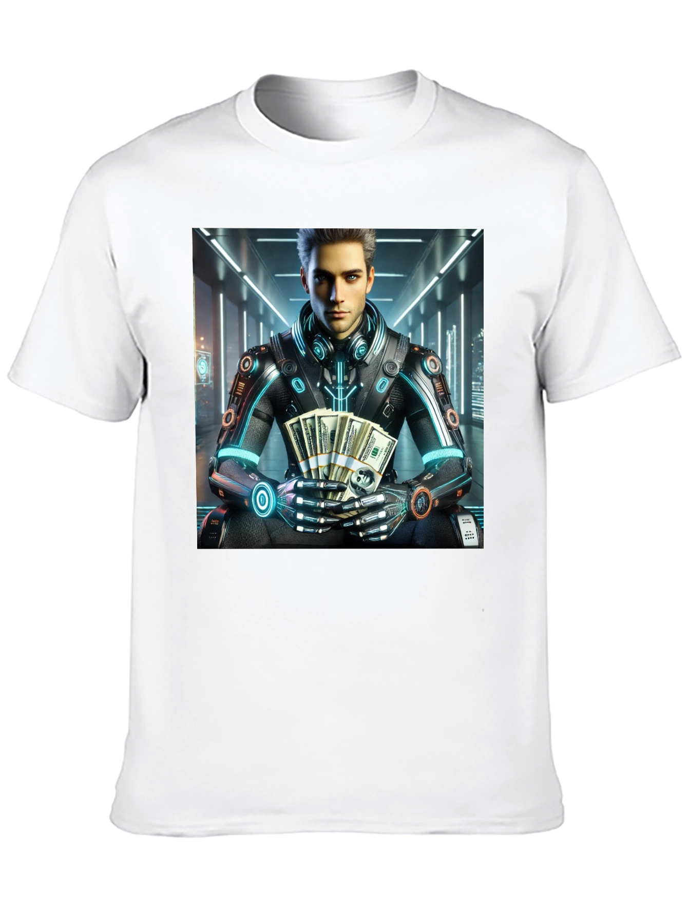 Cyberpunk Rich Guy T-Shirt - Futuristic Style