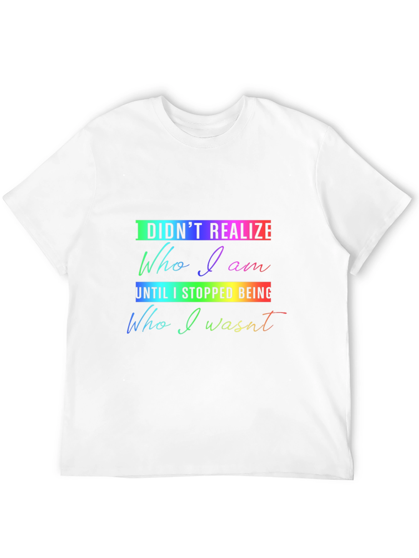 Rainbow Who I Am Graphic Black Tee