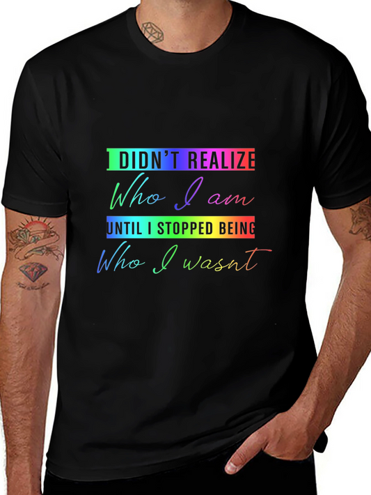 Rainbow Who I Am Graphic Black Tee