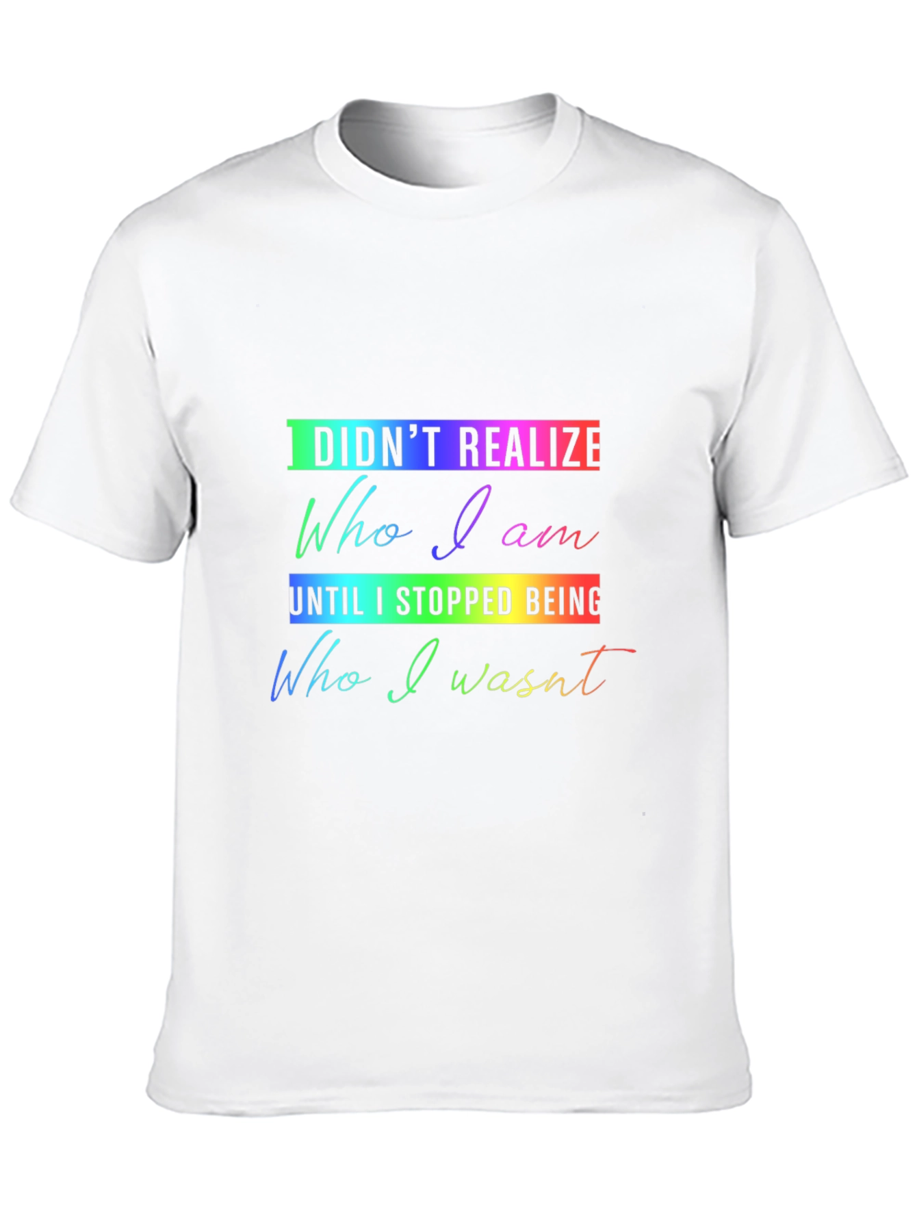 Rainbow Who I Am Graphic Black Tee
