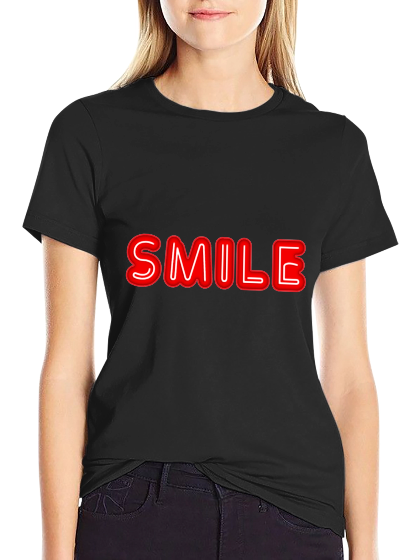 Smile Graphic Black T-Shirt