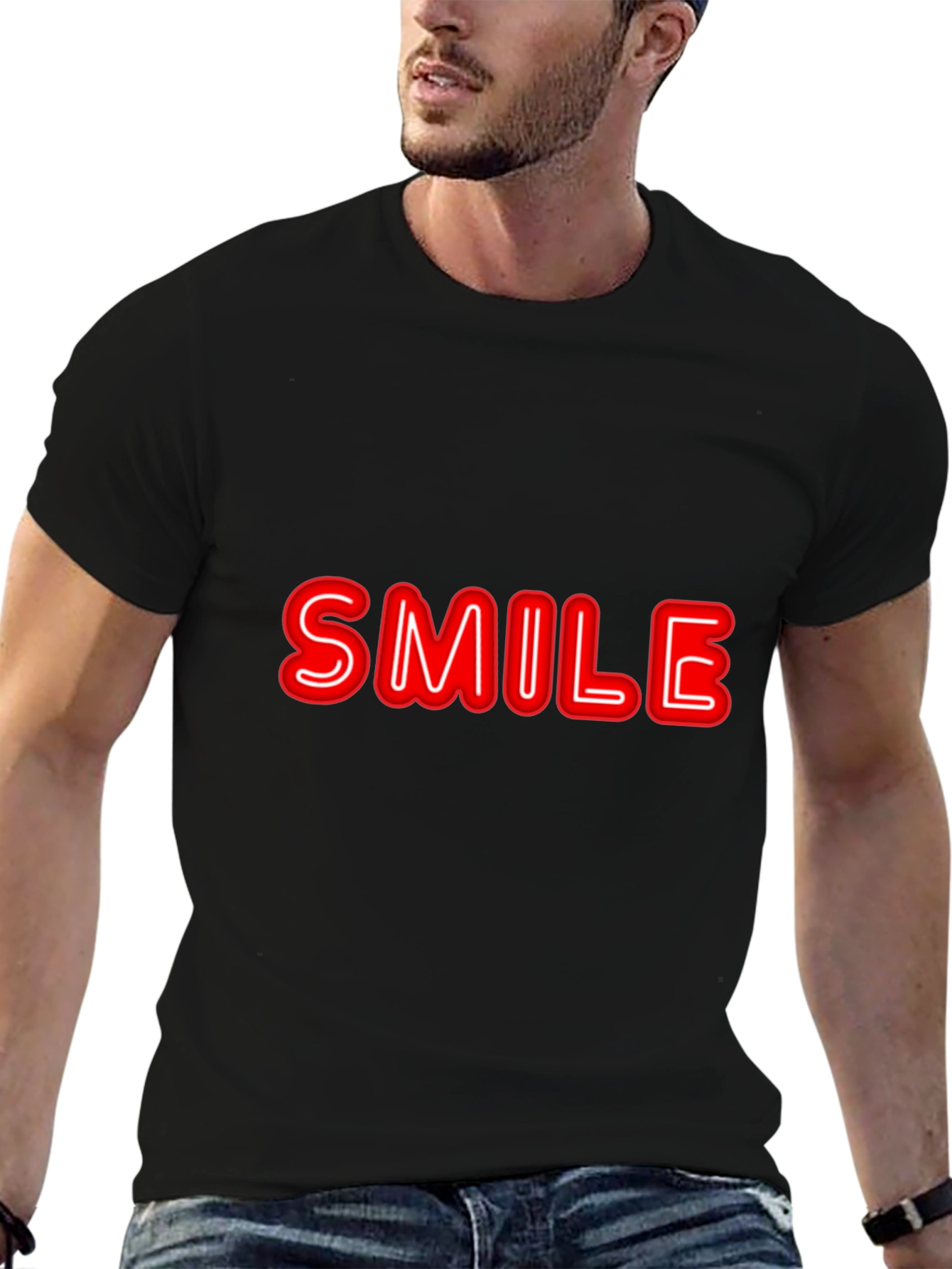 Smile Graphic Black T-Shirt