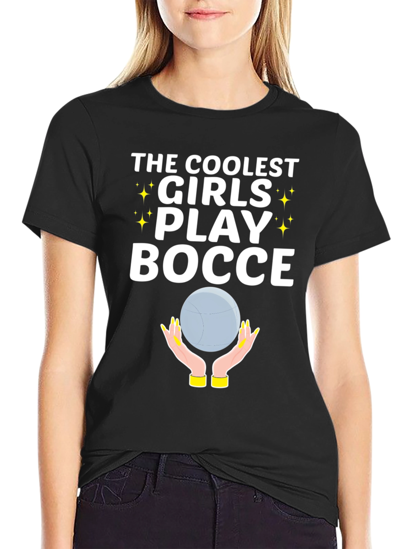 Coolest Girls Play Bocce Ball Graphic T-Shirt