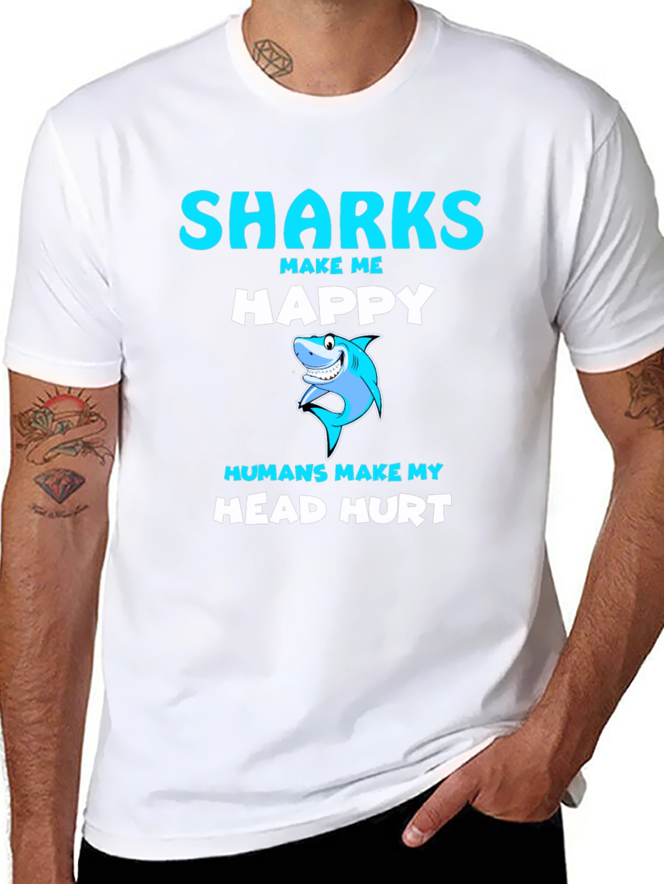 Sharks Make Me Happy Graphic Tee