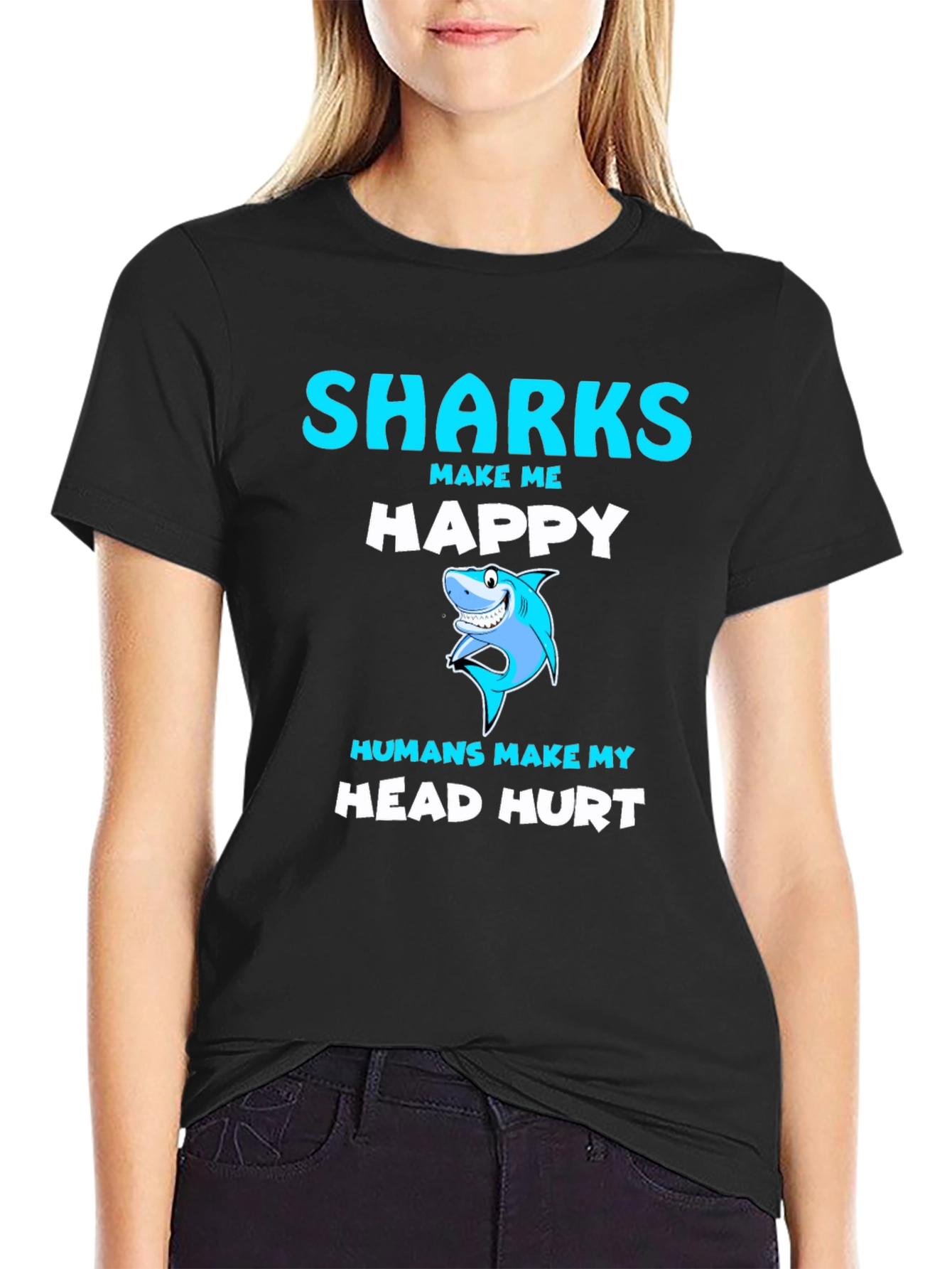 Sharks Make Me Happy Graphic Tee