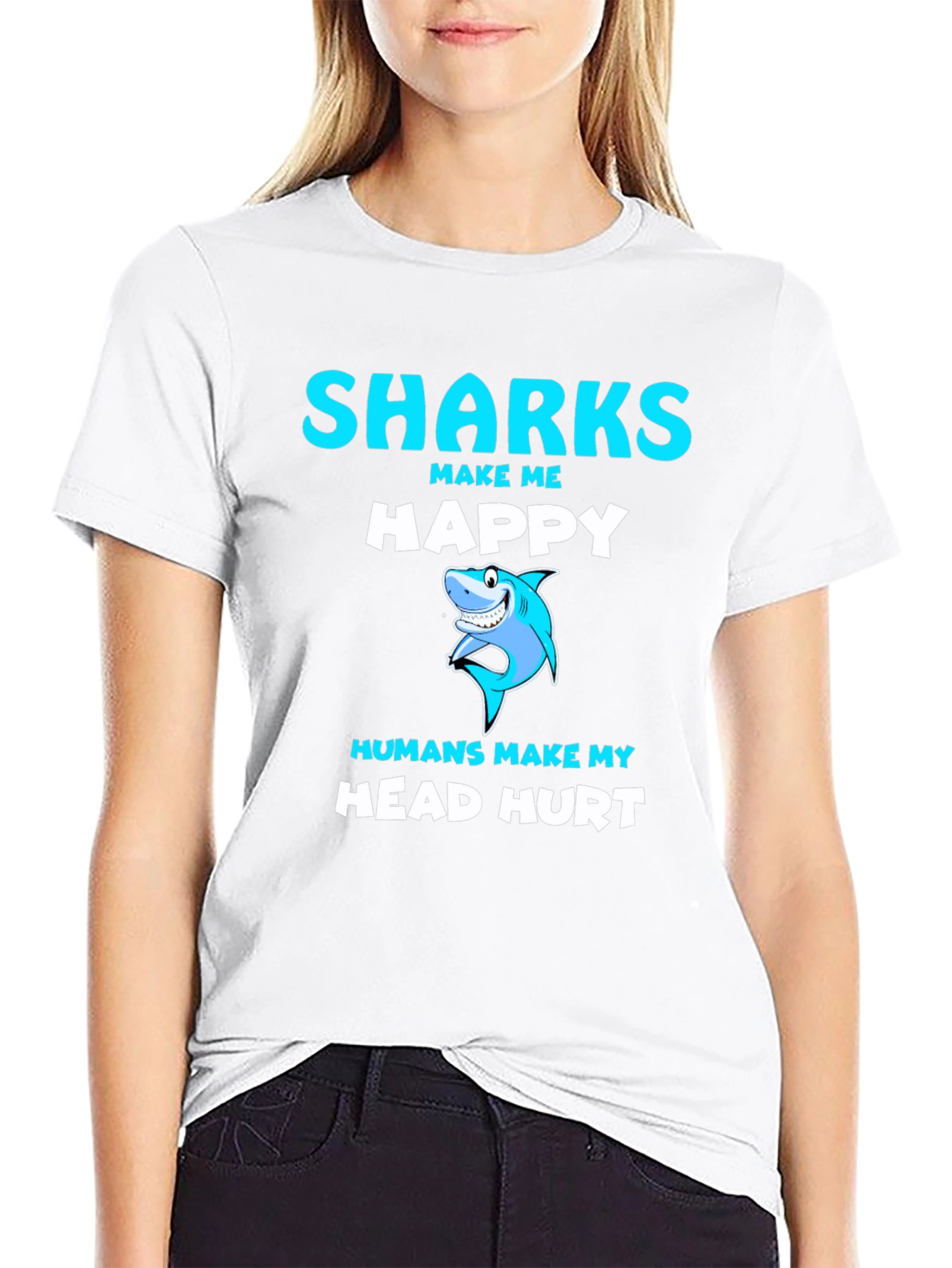 Sharks Make Me Happy Graphic Tee