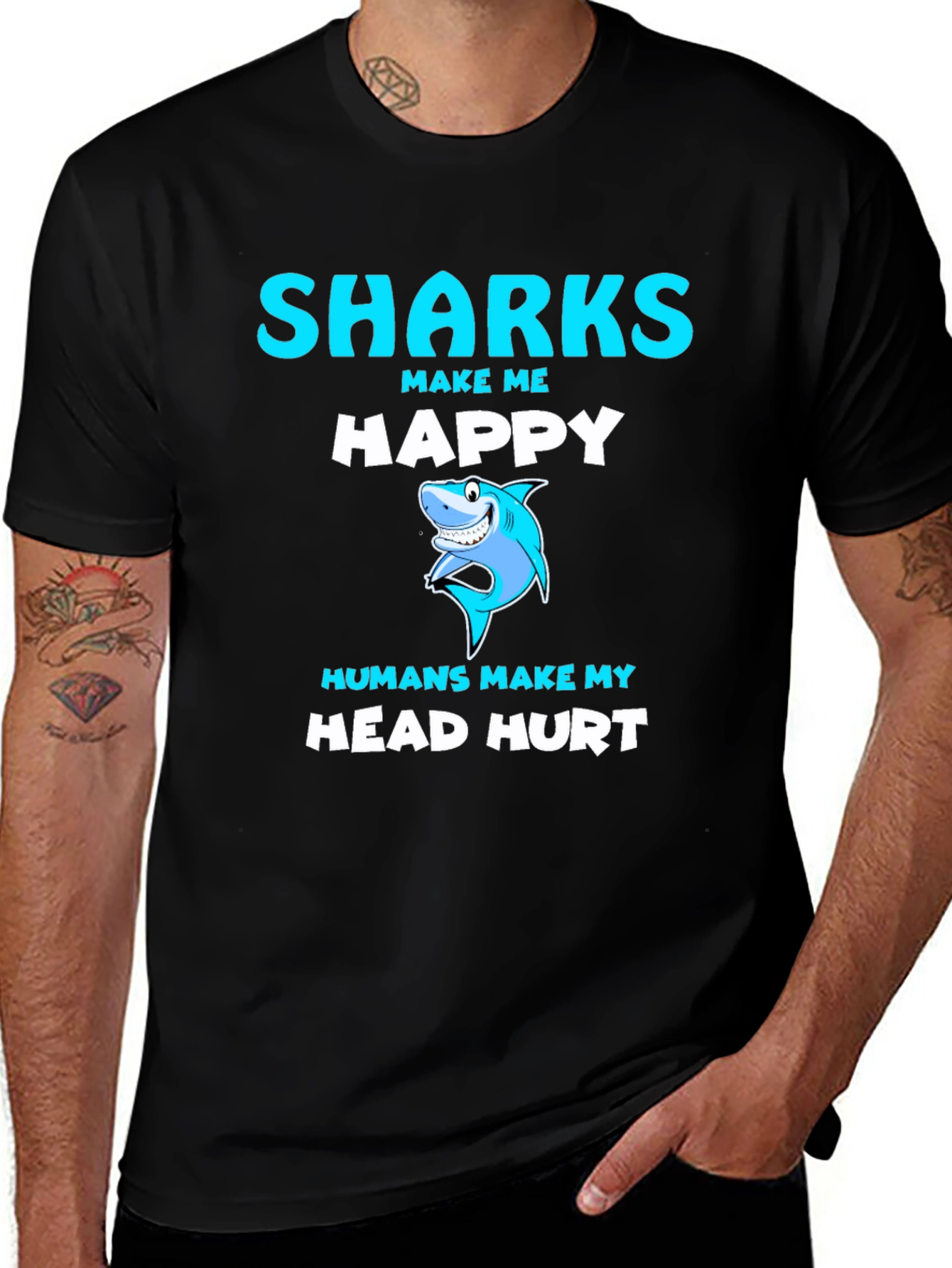 Sharks Make Me Happy Graphic Tee
