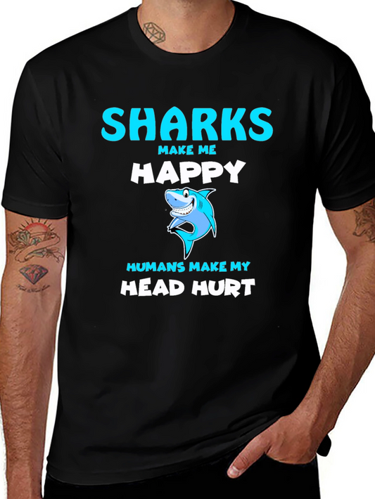 Sharks Make Me Happy Graphic Tee