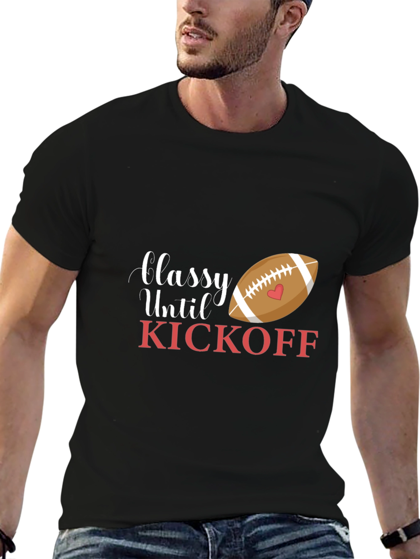 Classy Until Kickoff Black T-Shirt