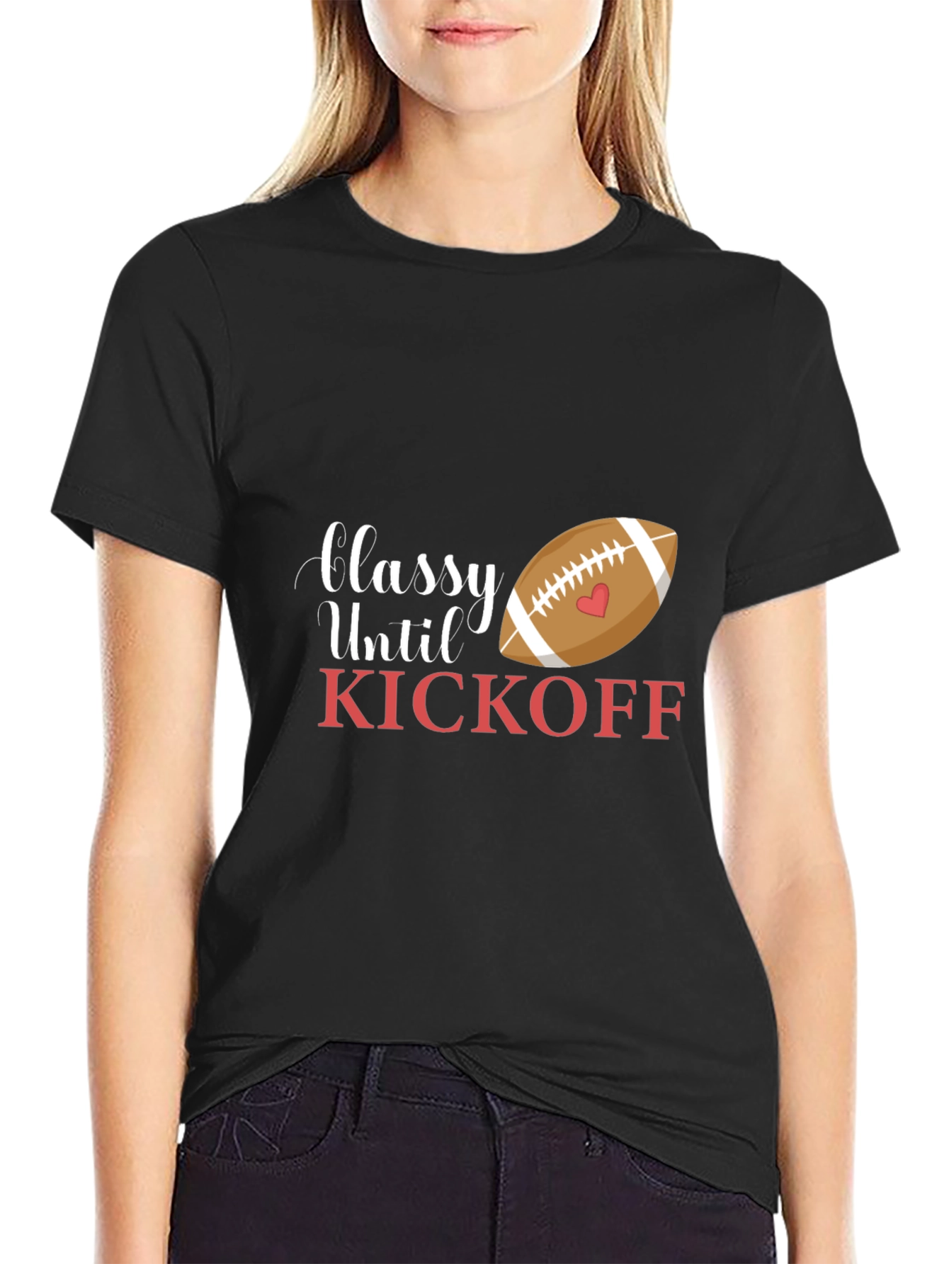 Classy Until Kickoff Black T-Shirt