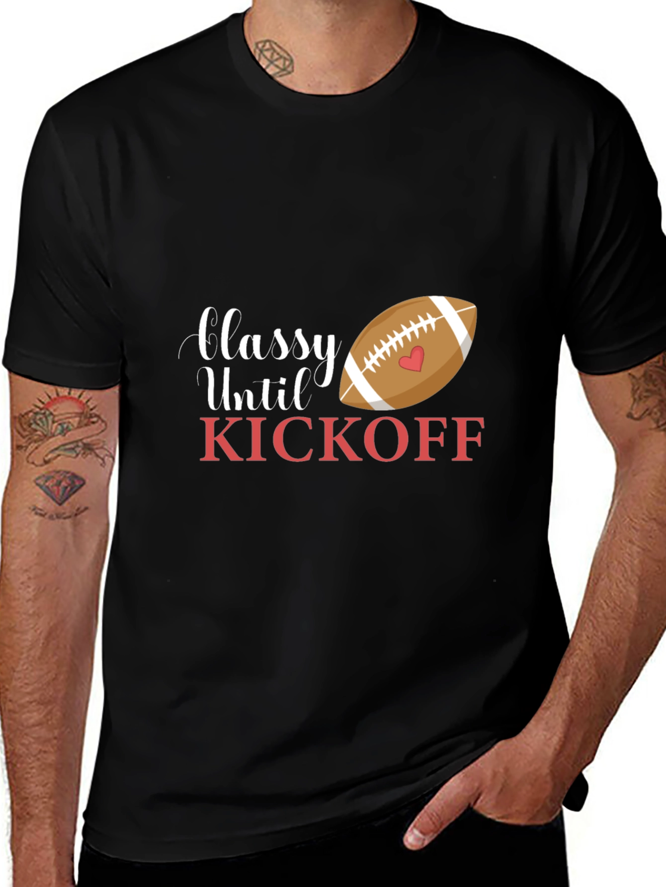 Classy Until Kickoff Black T-Shirt