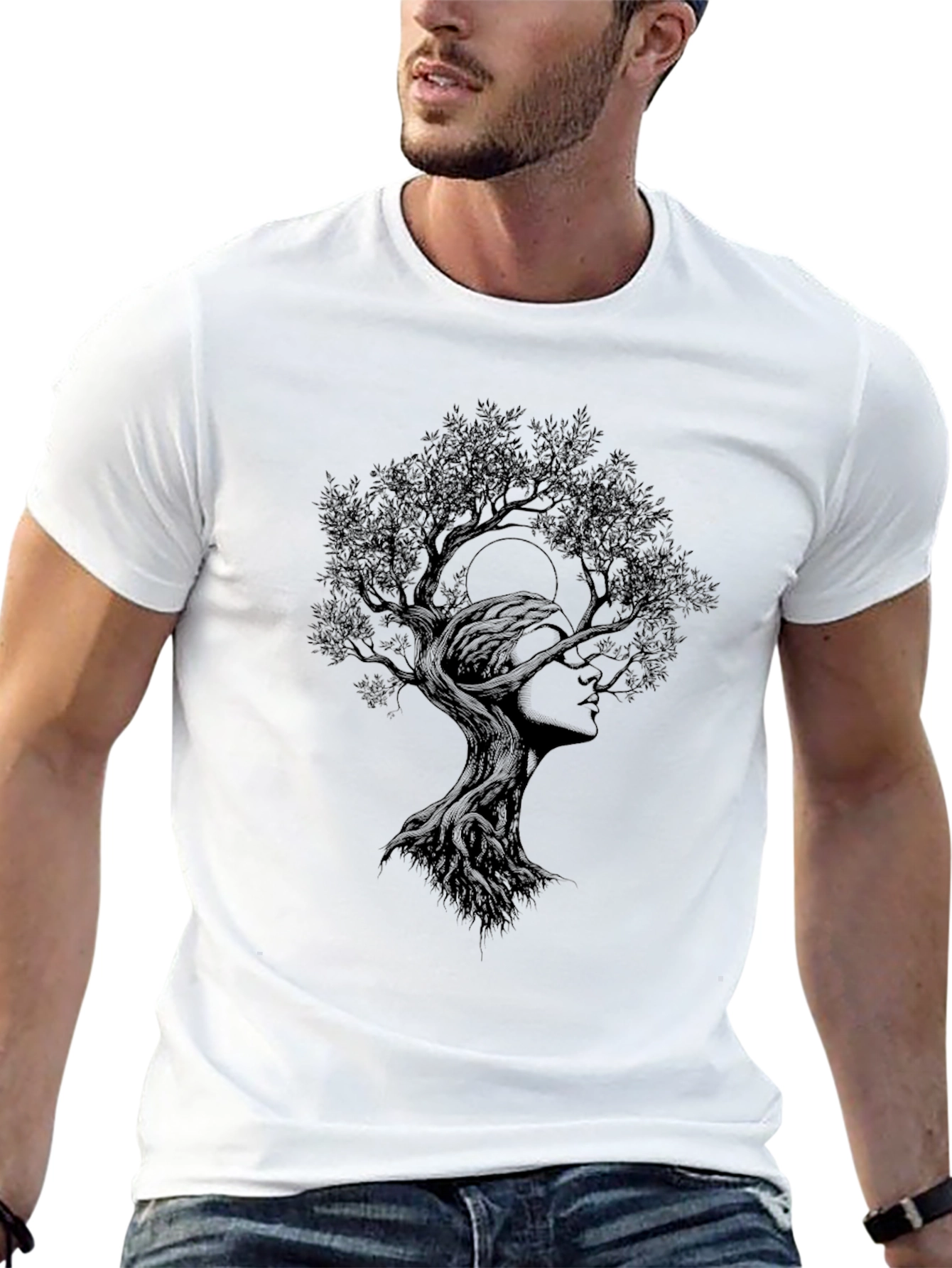 Nature Tree Silhouette Black Graphic Tee