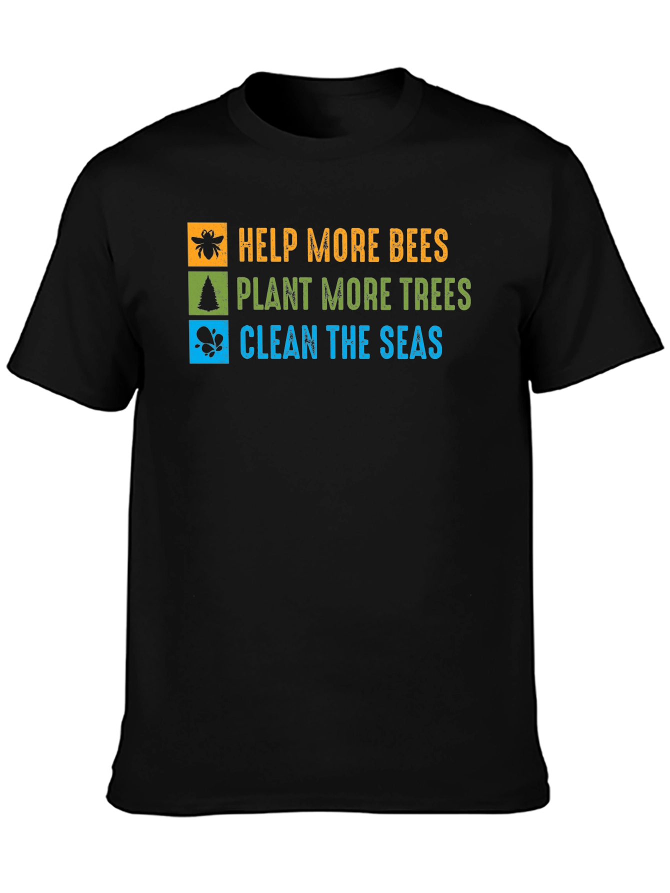 Eco-Friendly T-Shirt: Save Bees Plant Trees Clean Seas