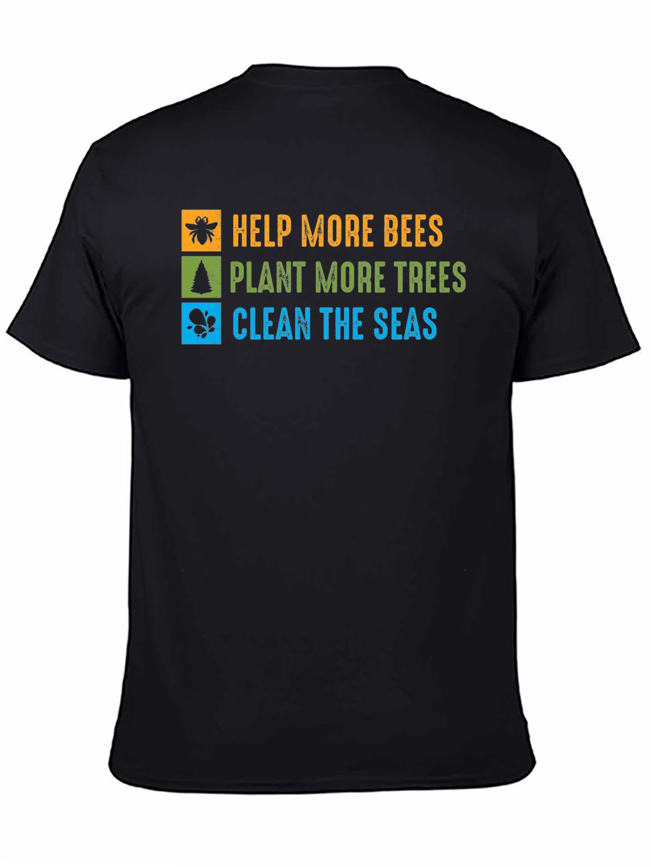 Eco-Friendly T-Shirt: Save Bees Plant Trees Clean Seas