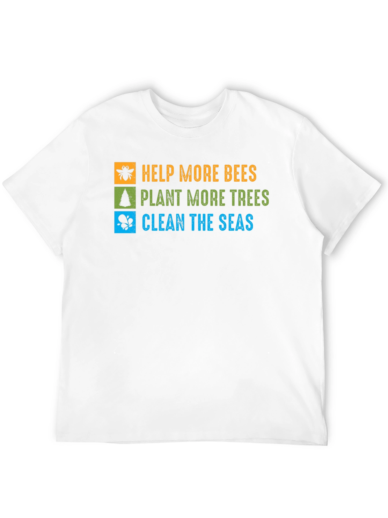 Eco-Friendly T-Shirt: Save Bees Plant Trees Clean Seas