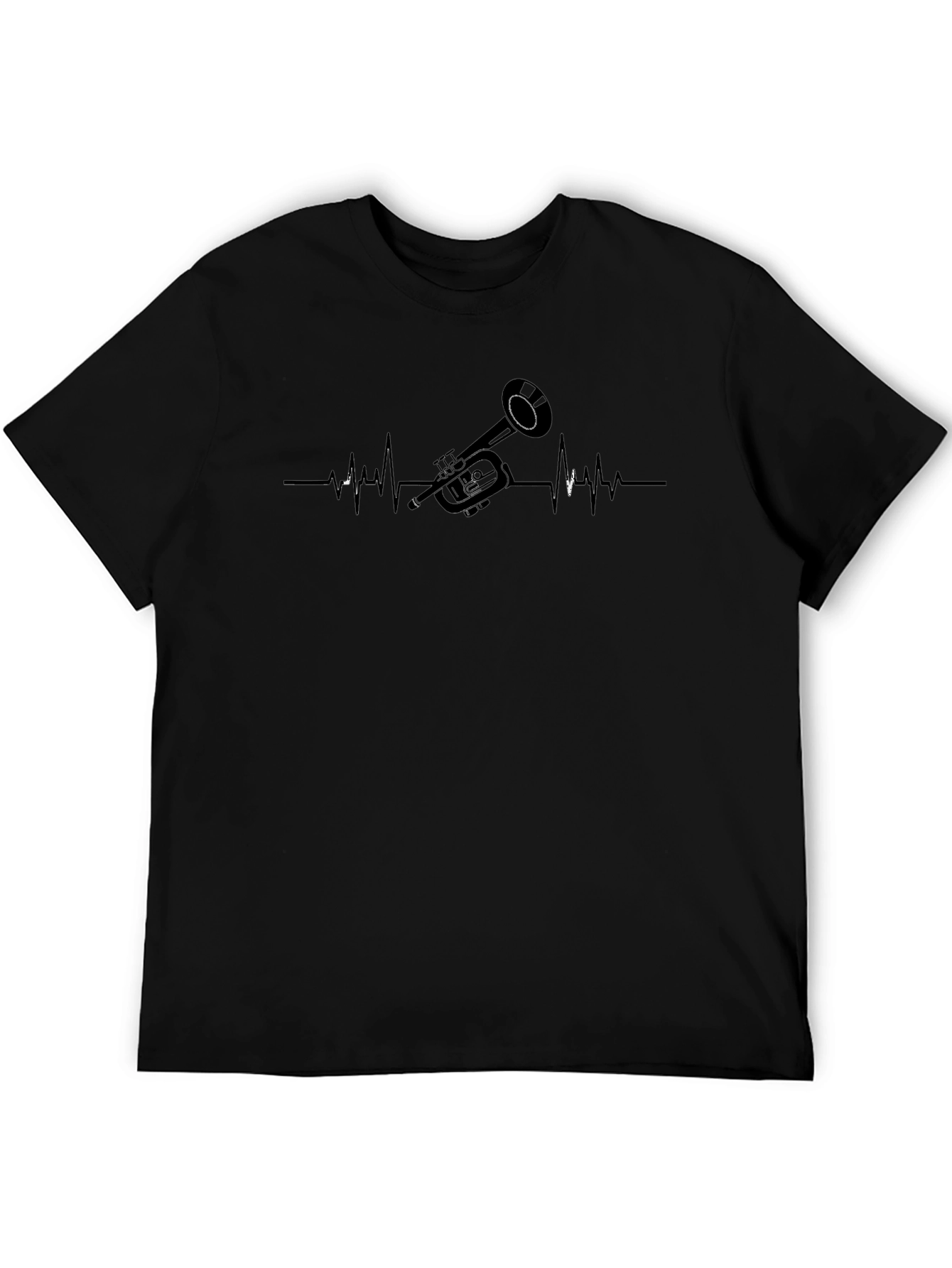 Trumpet Heartbeat Graphic Tee - Music Lover Shirt