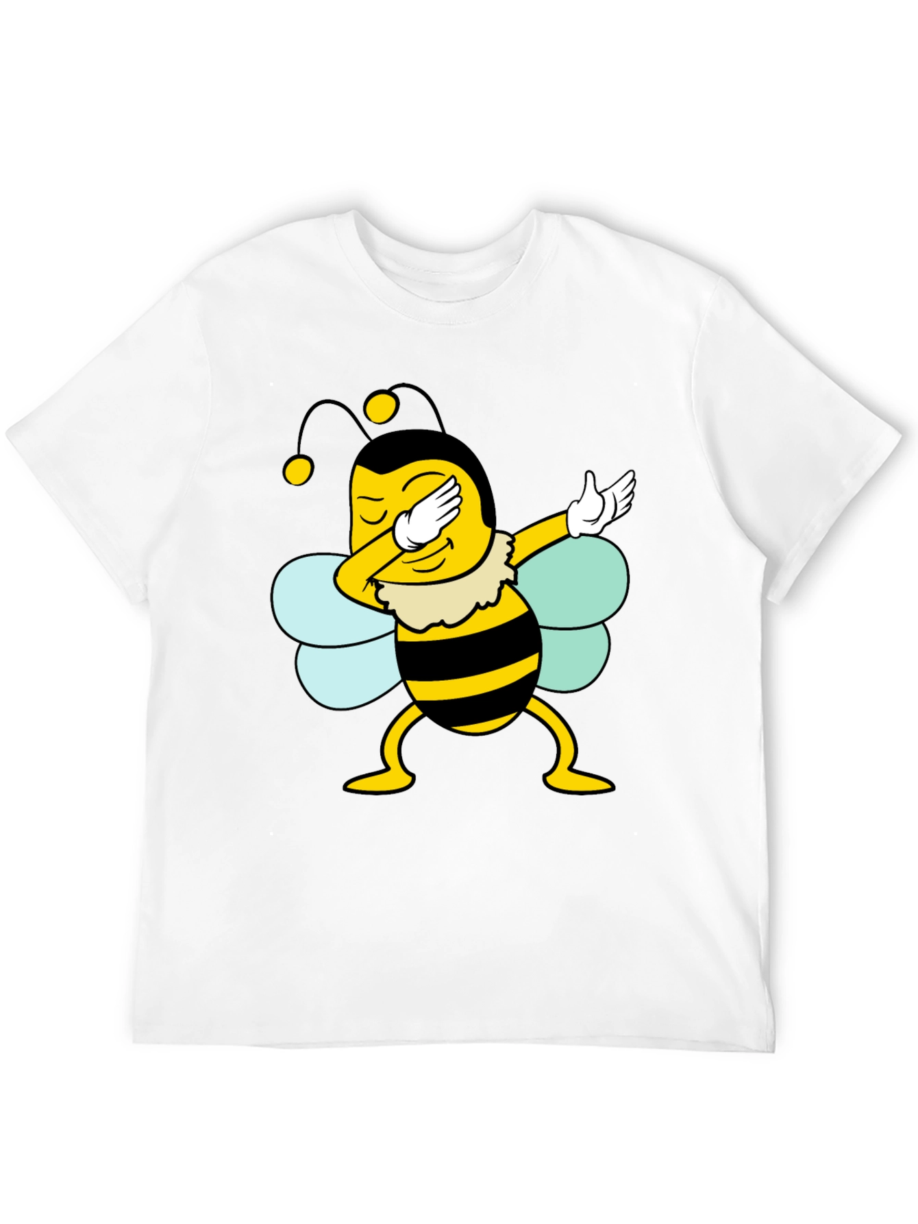 Dabbing Bee Black Cotton Graphic T-Shirt