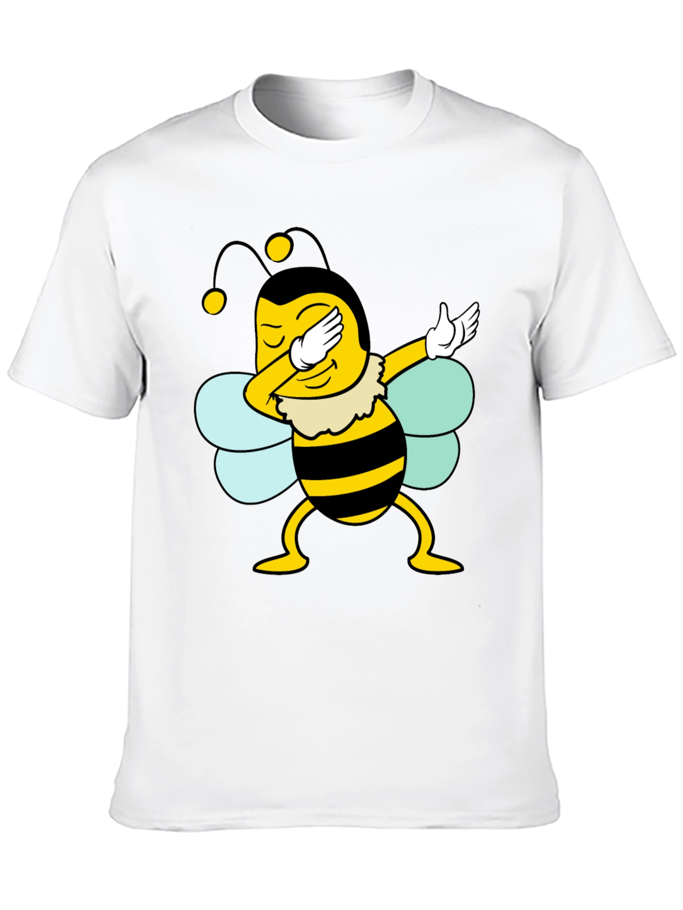 Dabbing Bee Black Cotton Graphic T-Shirt