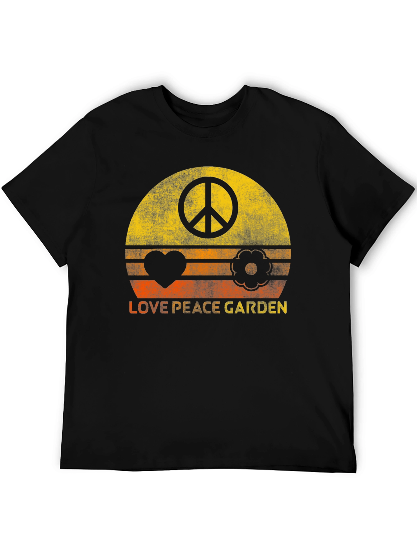Love Peace Garden Graphic Tee - Retro Style