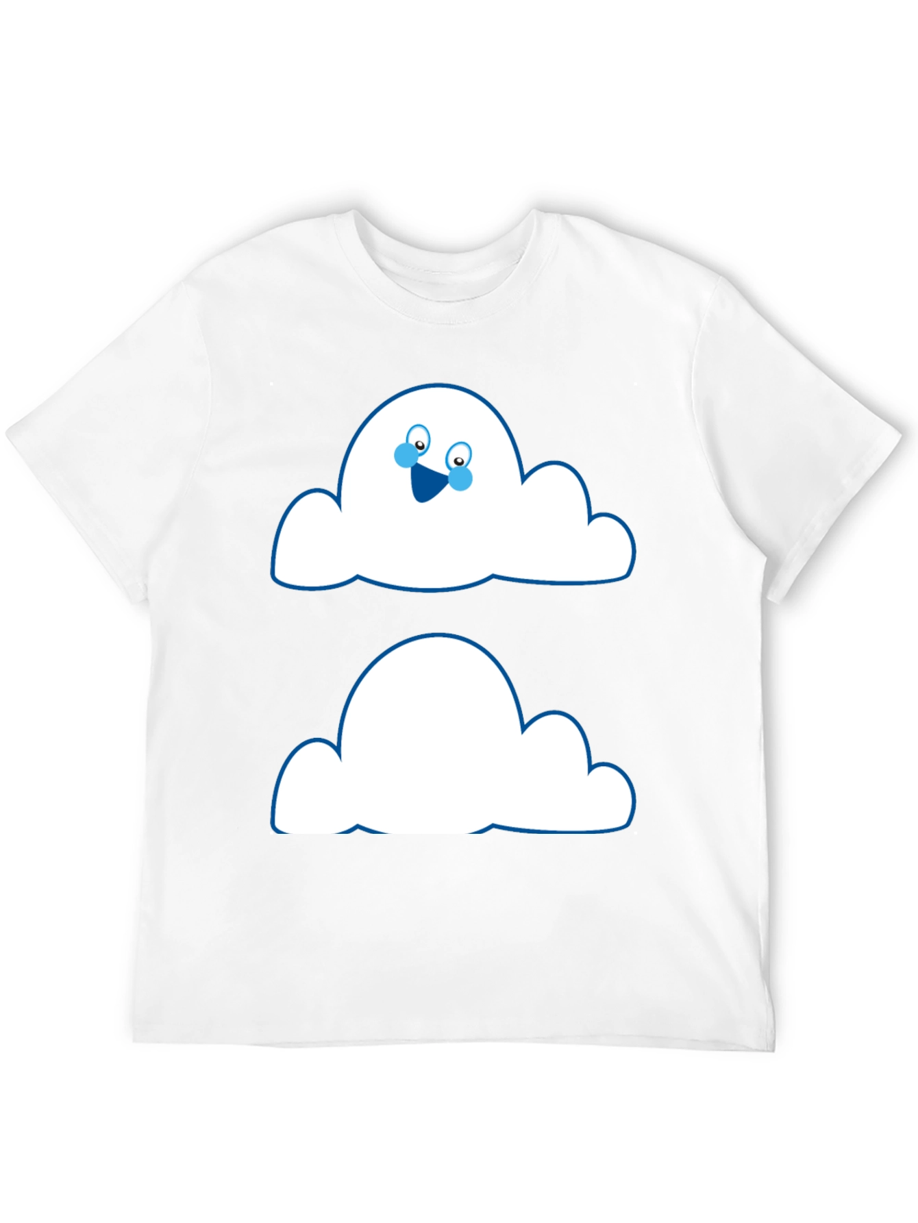 Funny Cloud Face Black T-Shirt
