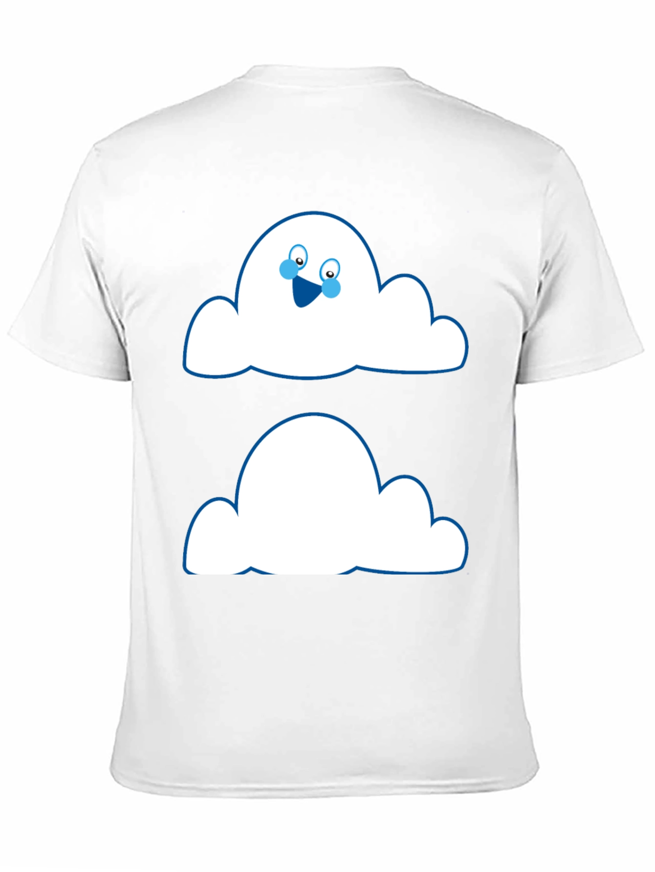 Funny Cloud Face Black T-Shirt