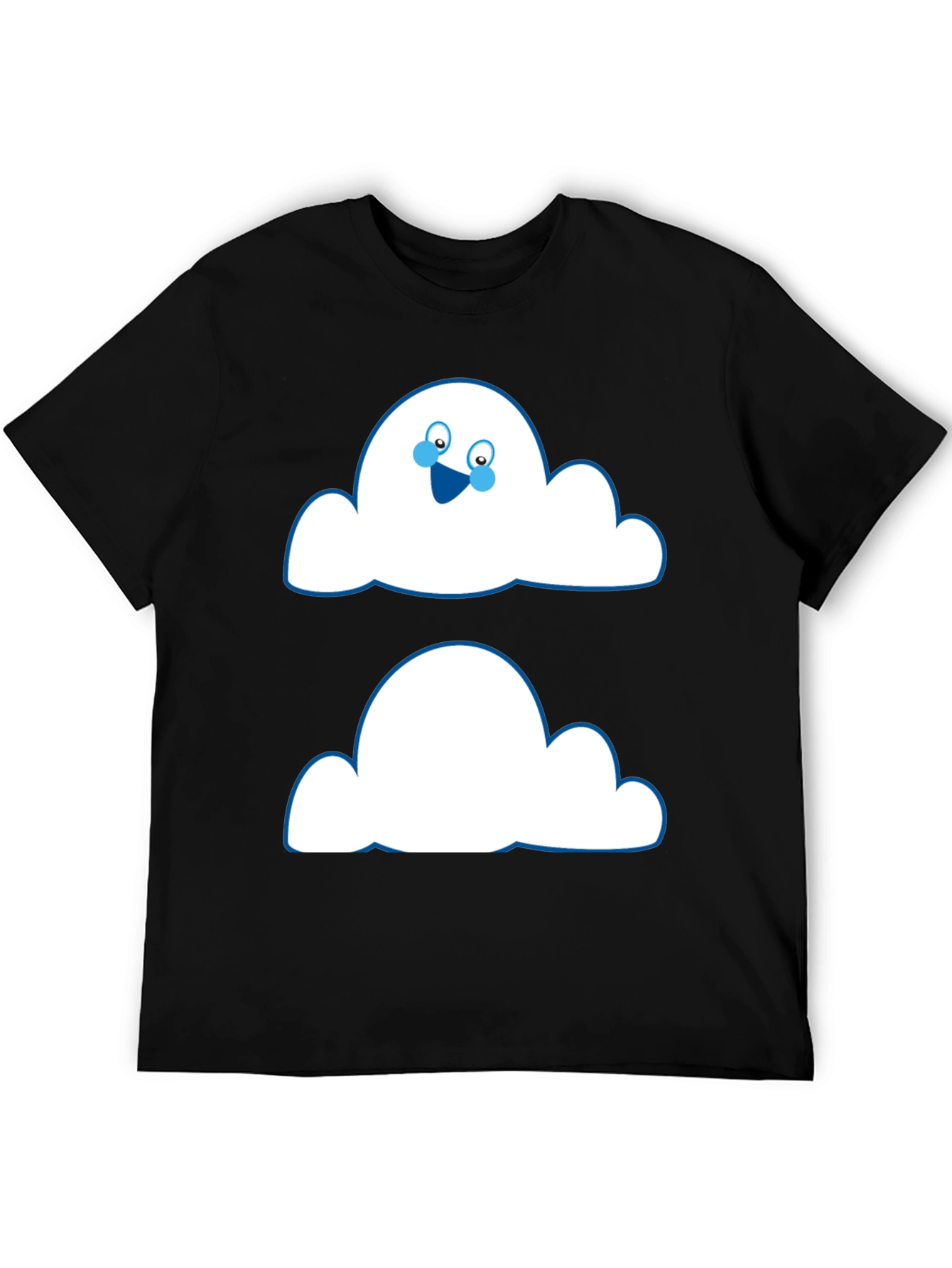 Funny Cloud Face Black T-Shirt
