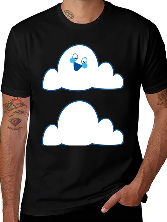 Funny Cloud Face Black T-Shirt