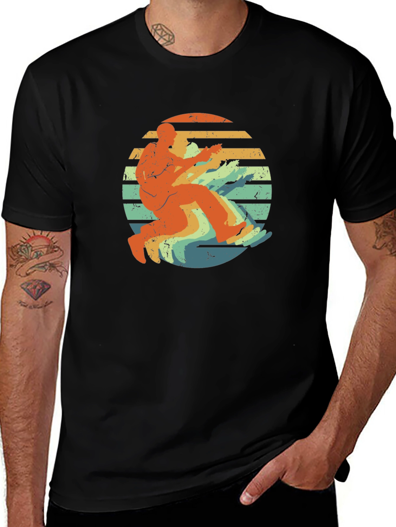 Retro Style Snowboarder Graphic Tee
