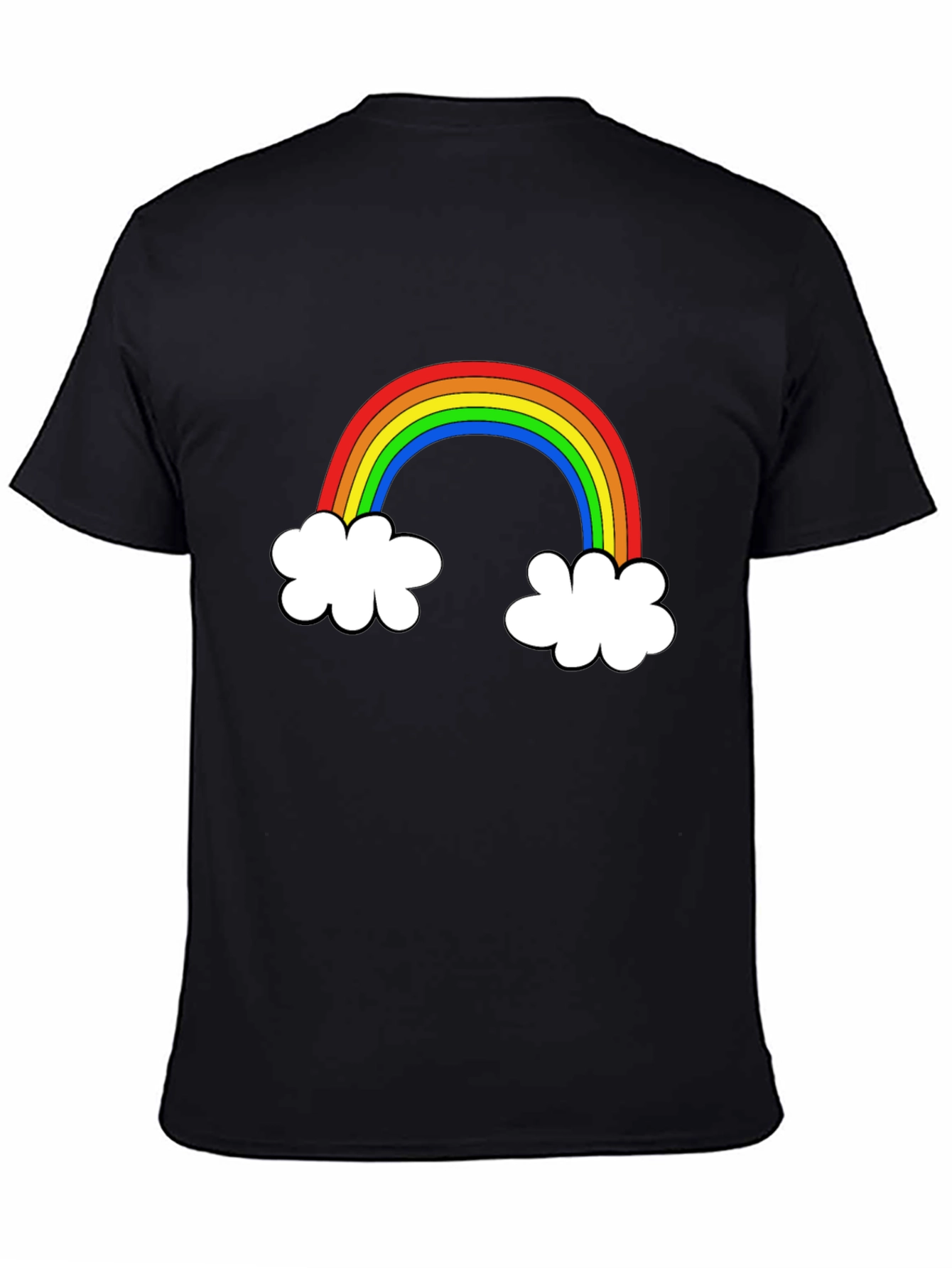 Rainbow Cloud Graphic Black T-Shirt