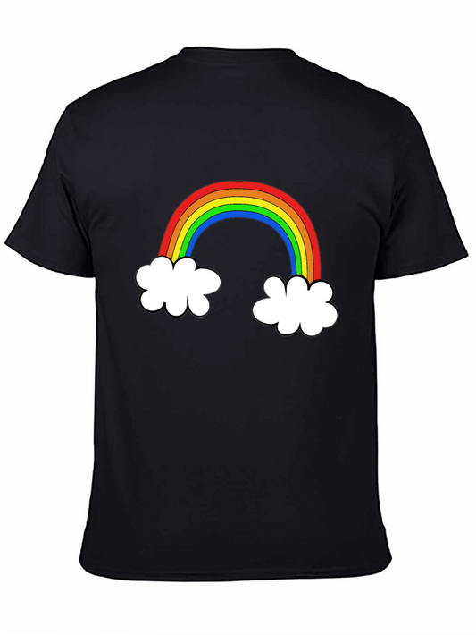 Rainbow Cloud Graphic Black T-Shirt