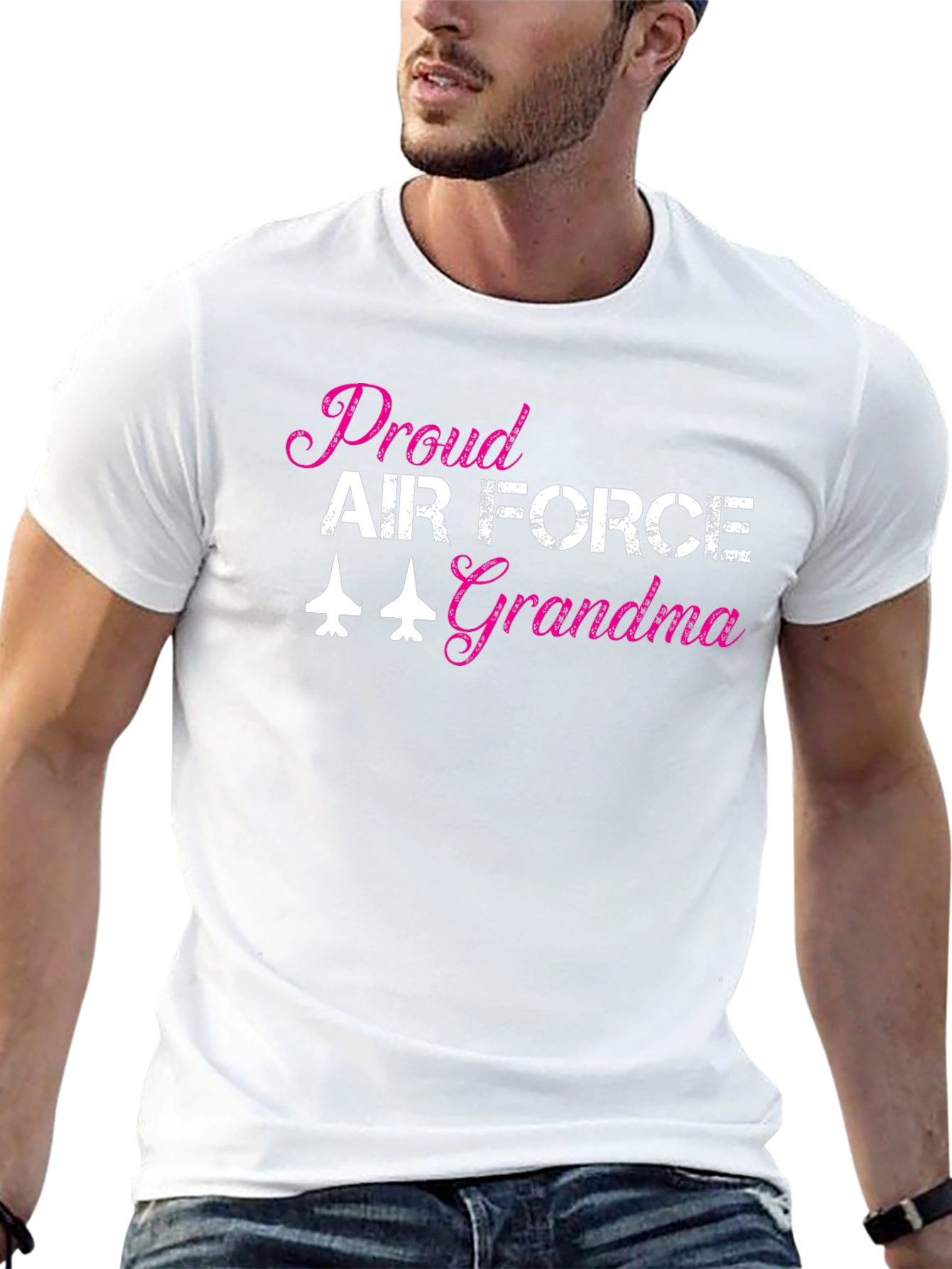 Proud Air Force Grandma Black T-Shirt