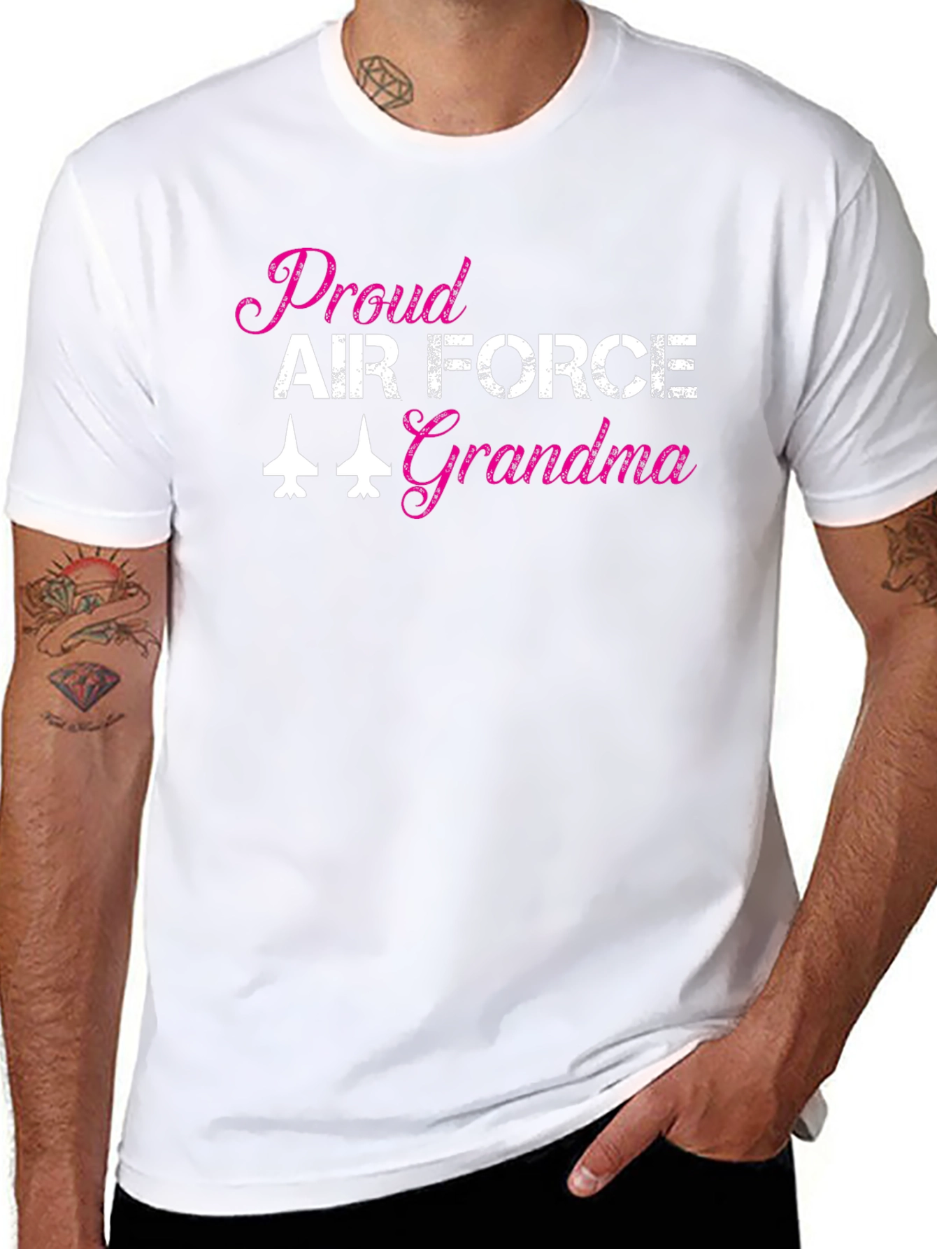 Proud Air Force Grandma Black T-Shirt