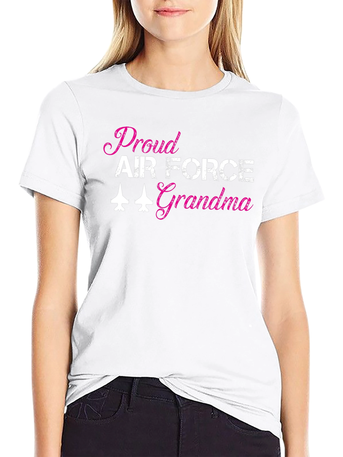Proud Air Force Grandma Black T-Shirt