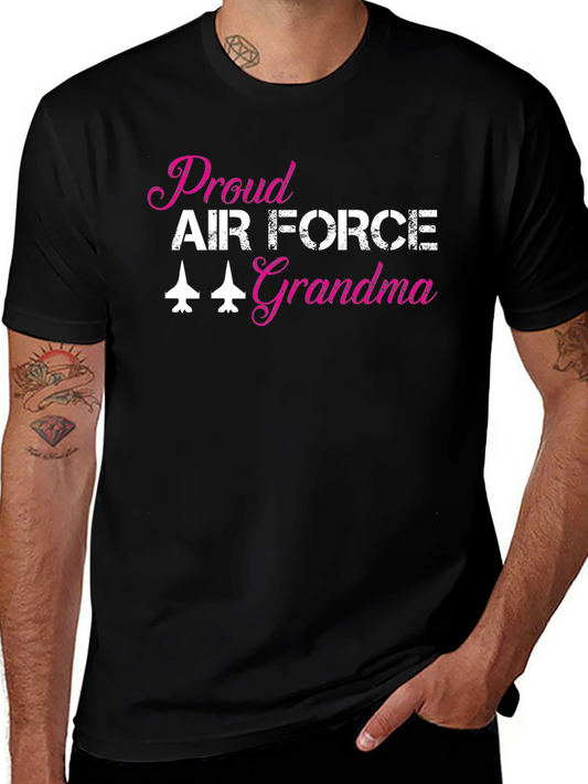 Proud Air Force Grandma Black T-Shirt
