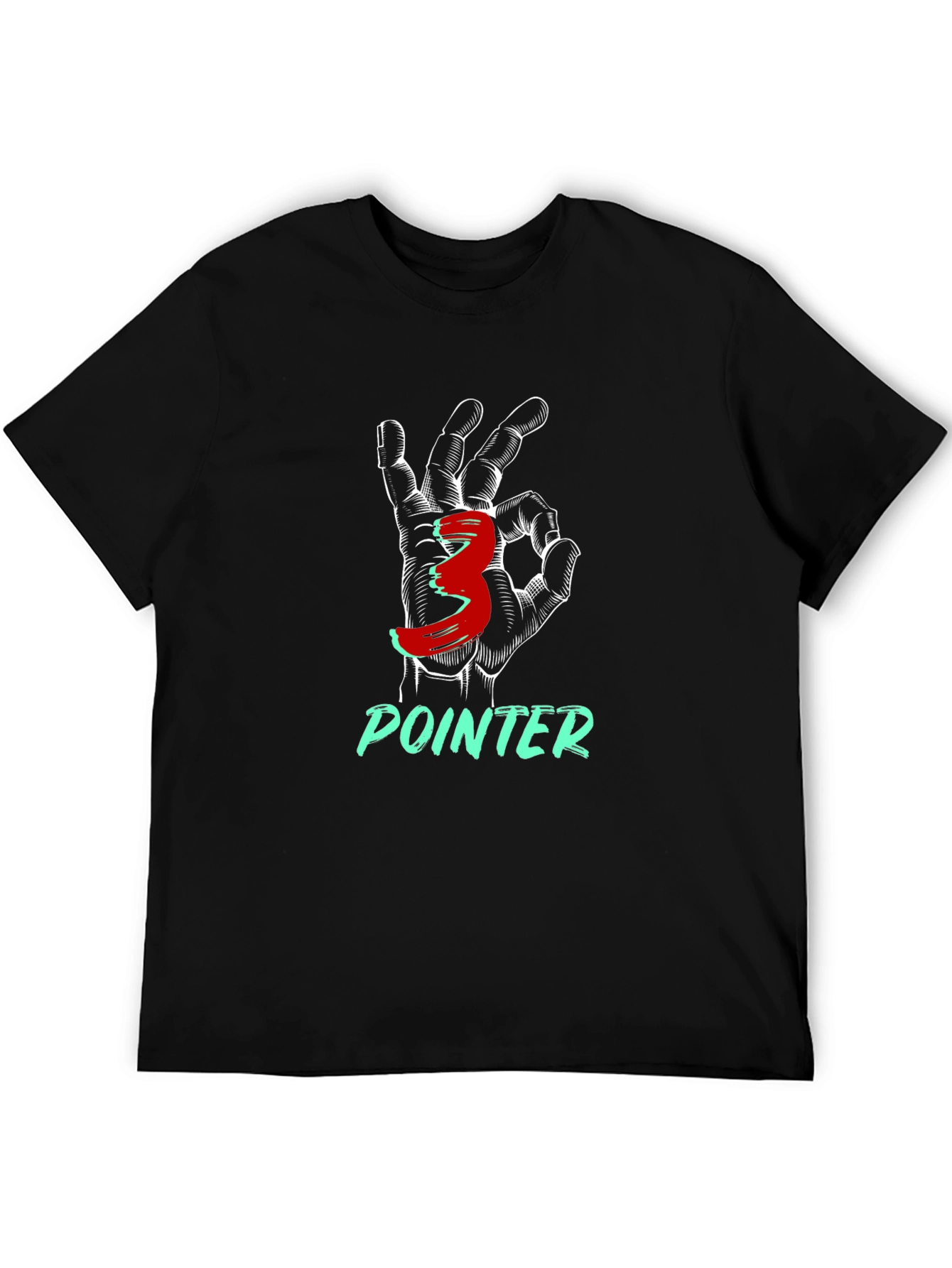 Three Pointer T-Shirt - Basketball Hand Gesture Design
