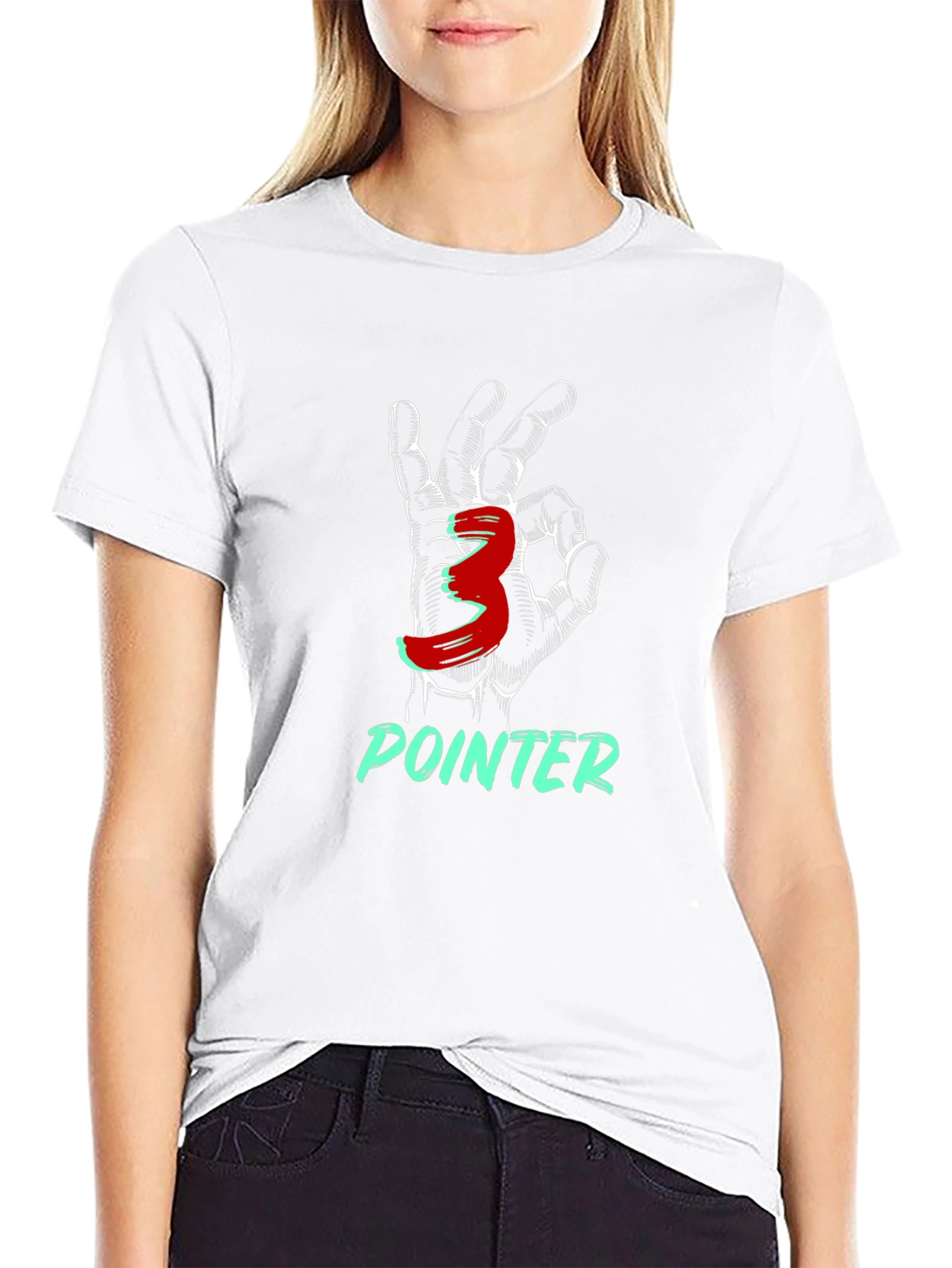 Three Pointer T-Shirt - Basketball Hand Gesture Design