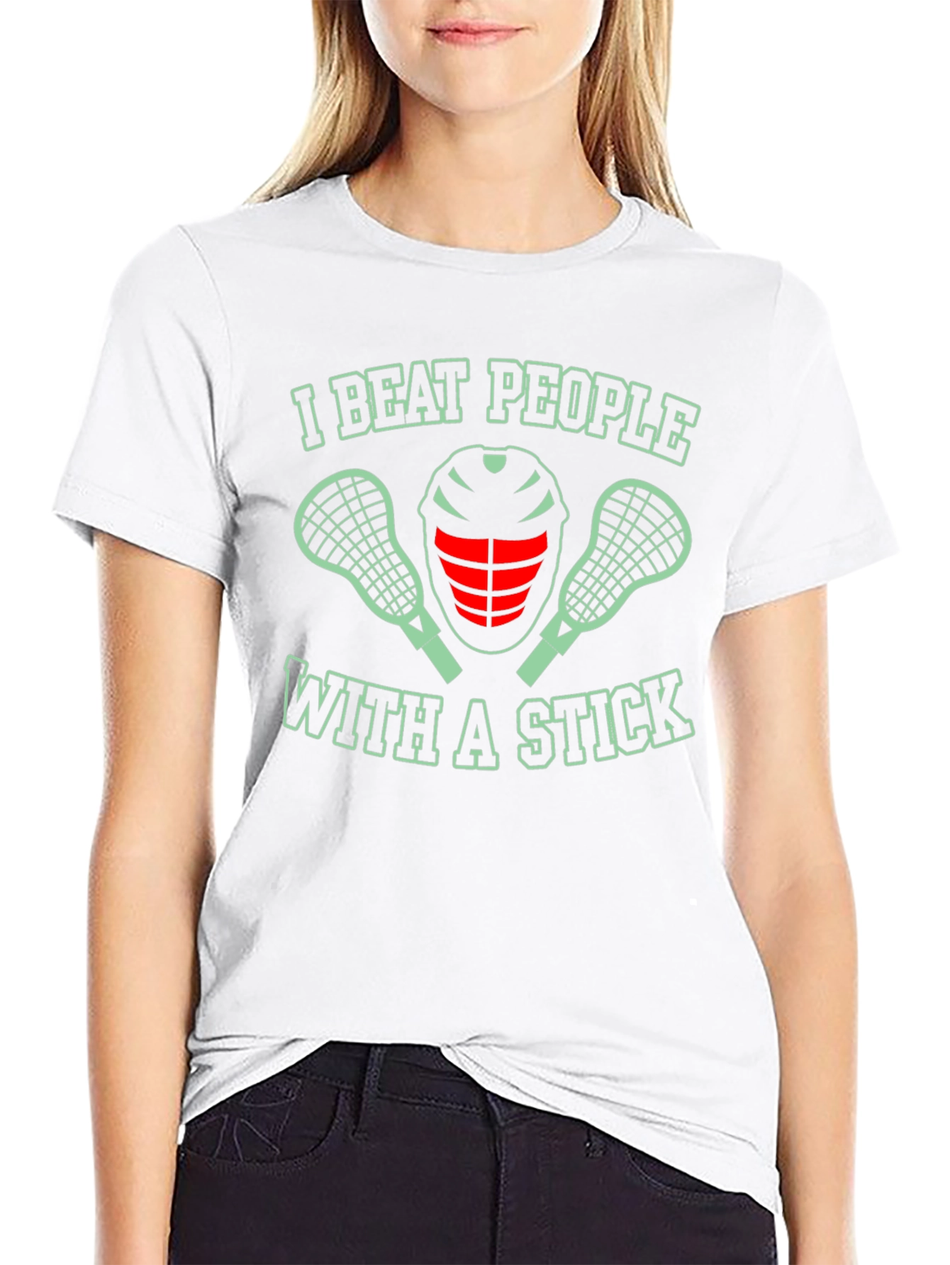I Beat People With a Stick Lacrosse T-Shirt