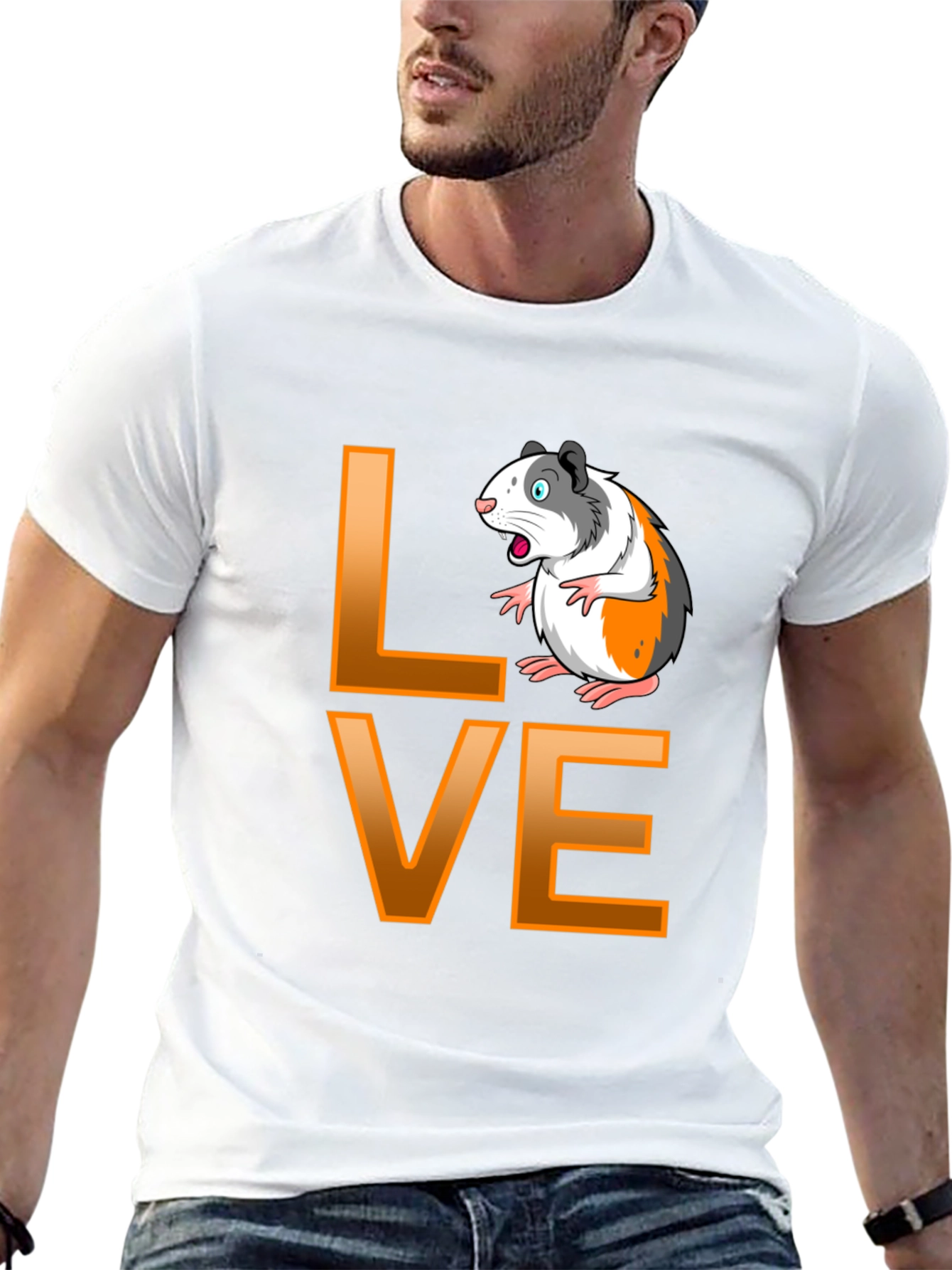Guinea Pig Love Graphic T-Shirt - Black