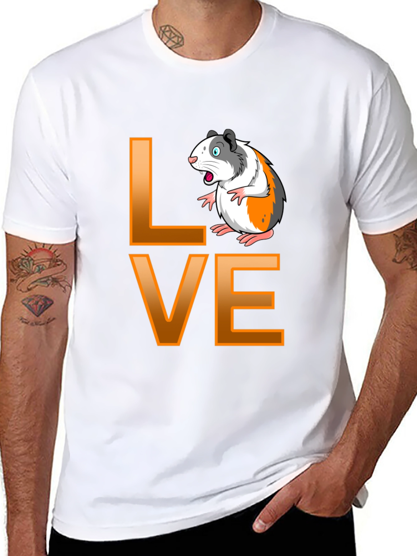 Guinea Pig Love Graphic T-Shirt - Black