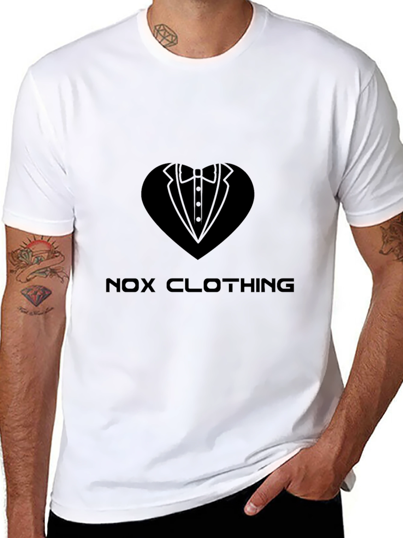 Nox Clothing Black Heart Tuxedo T-Shirt