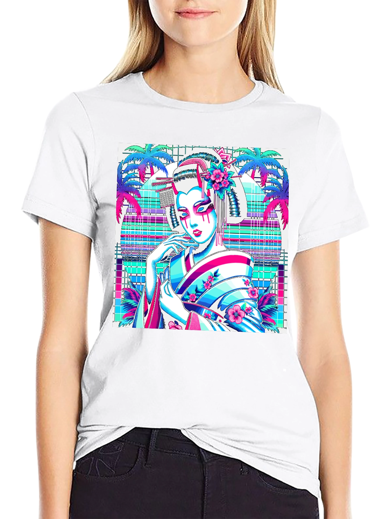 Geisha Graphic Print Tee - Stylish & Unique!